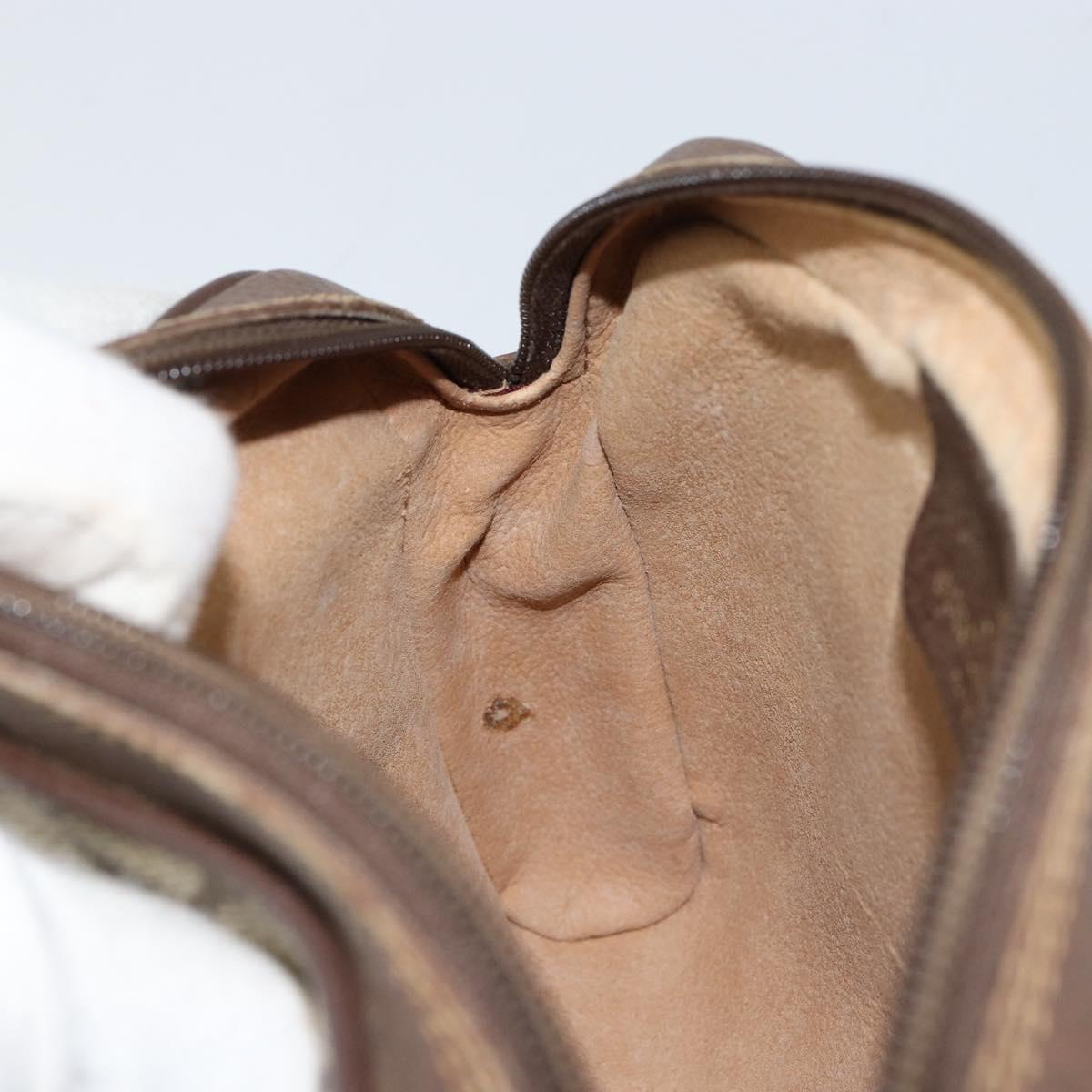 GUCCI GG Supreme Web Sherry Line Bag PVC Beige Gold 116 02 089 Auth 152741