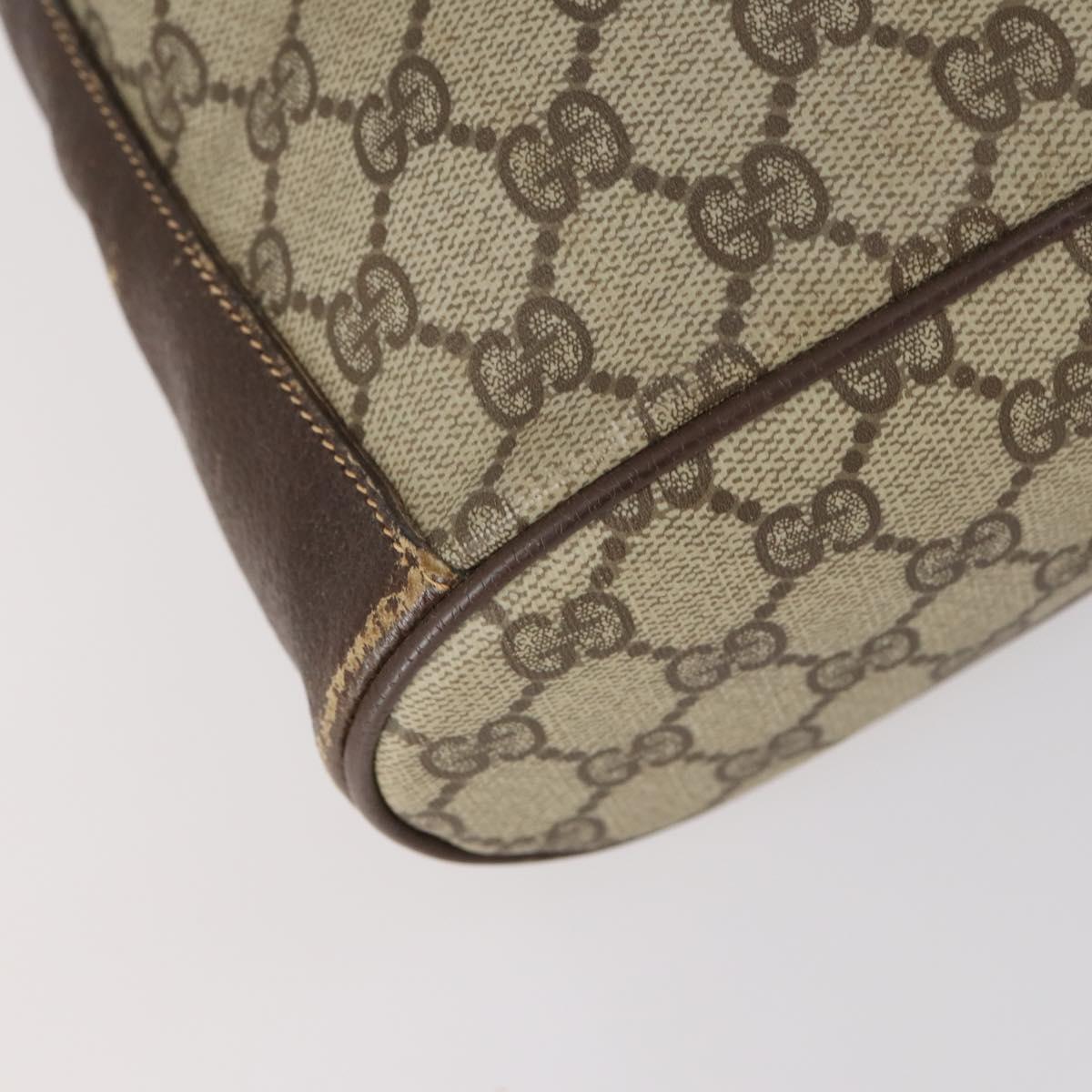 GUCCI GG Supreme Web Sherry Line Bag PVC Beige Gold 164 02 034 Auth 152742