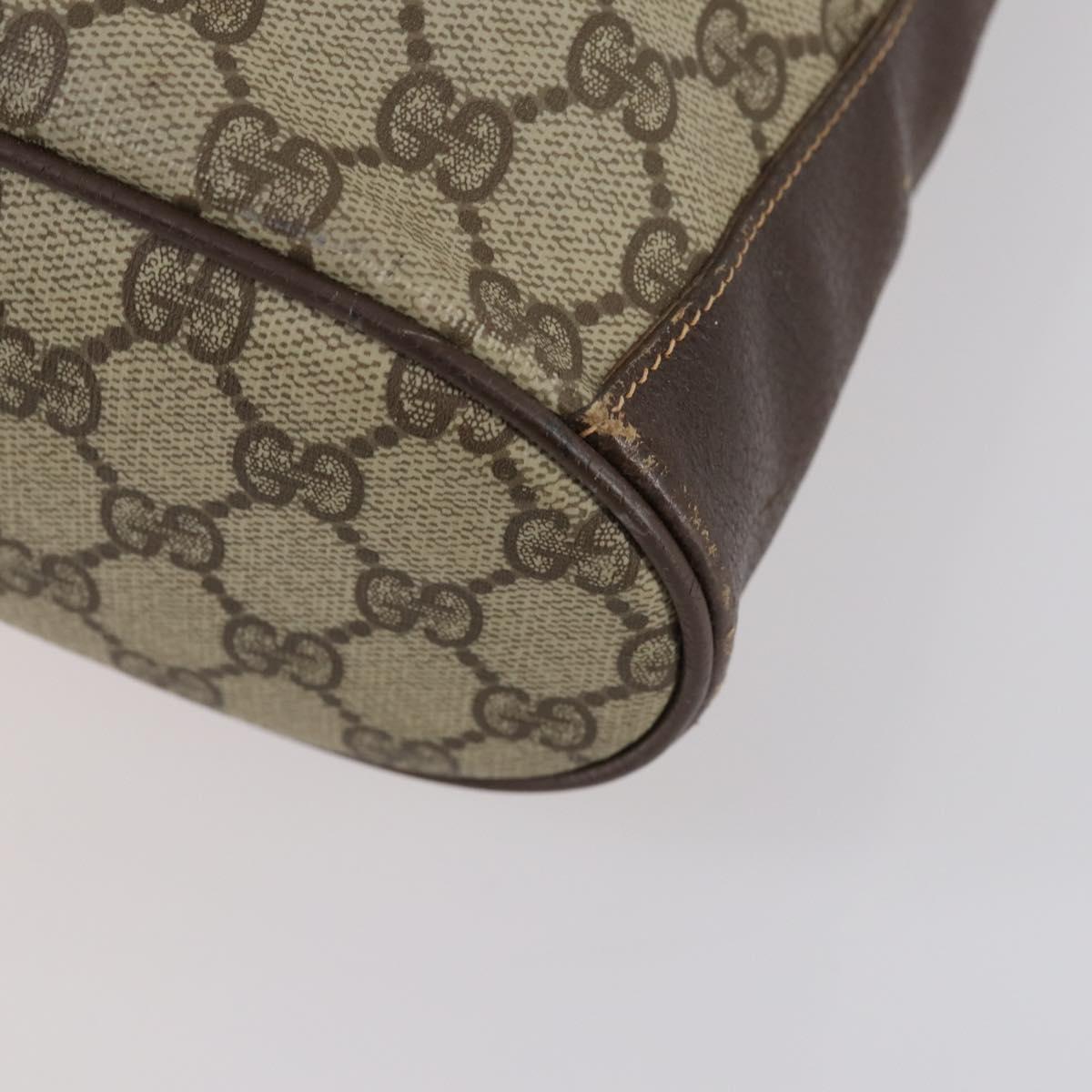 GUCCI GG Supreme Web Sherry Line Bag PVC Beige Gold 164 02 034 Auth 152742