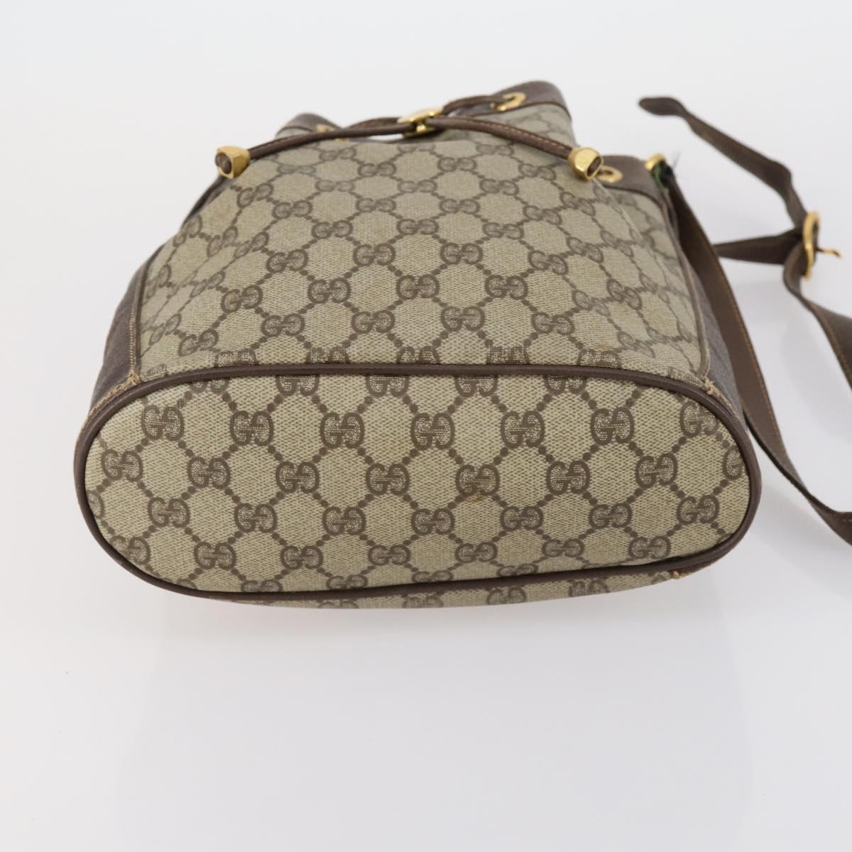 GUCCI GG Supreme Web Sherry Line Bag PVC Beige Gold 164 02 034 Auth 152742