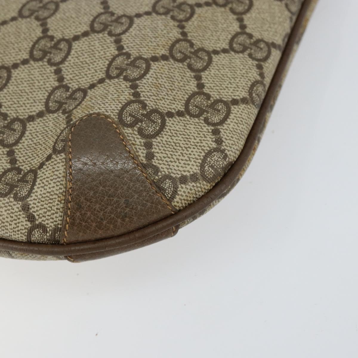 GUCCI GG Supreme Web Sherry Line Bag PVC Beige Gold 904 02 026 Auth 152743