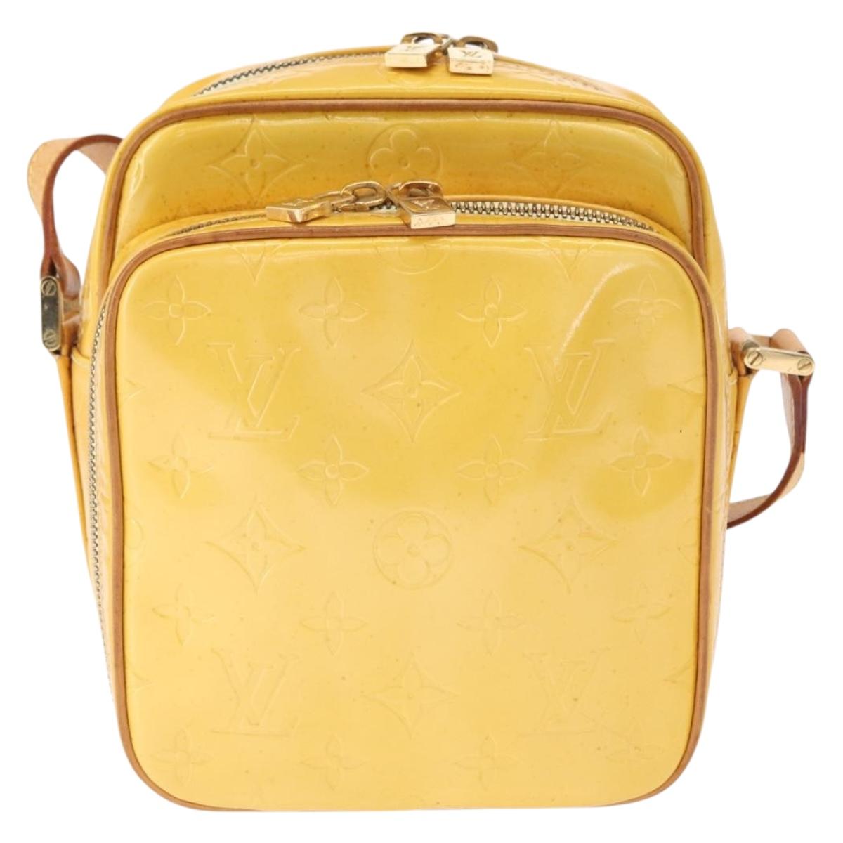 LOUIS VUITTON Monogram Vernis Wooster Bag Lime Yellow M91075 LV Auth 152753