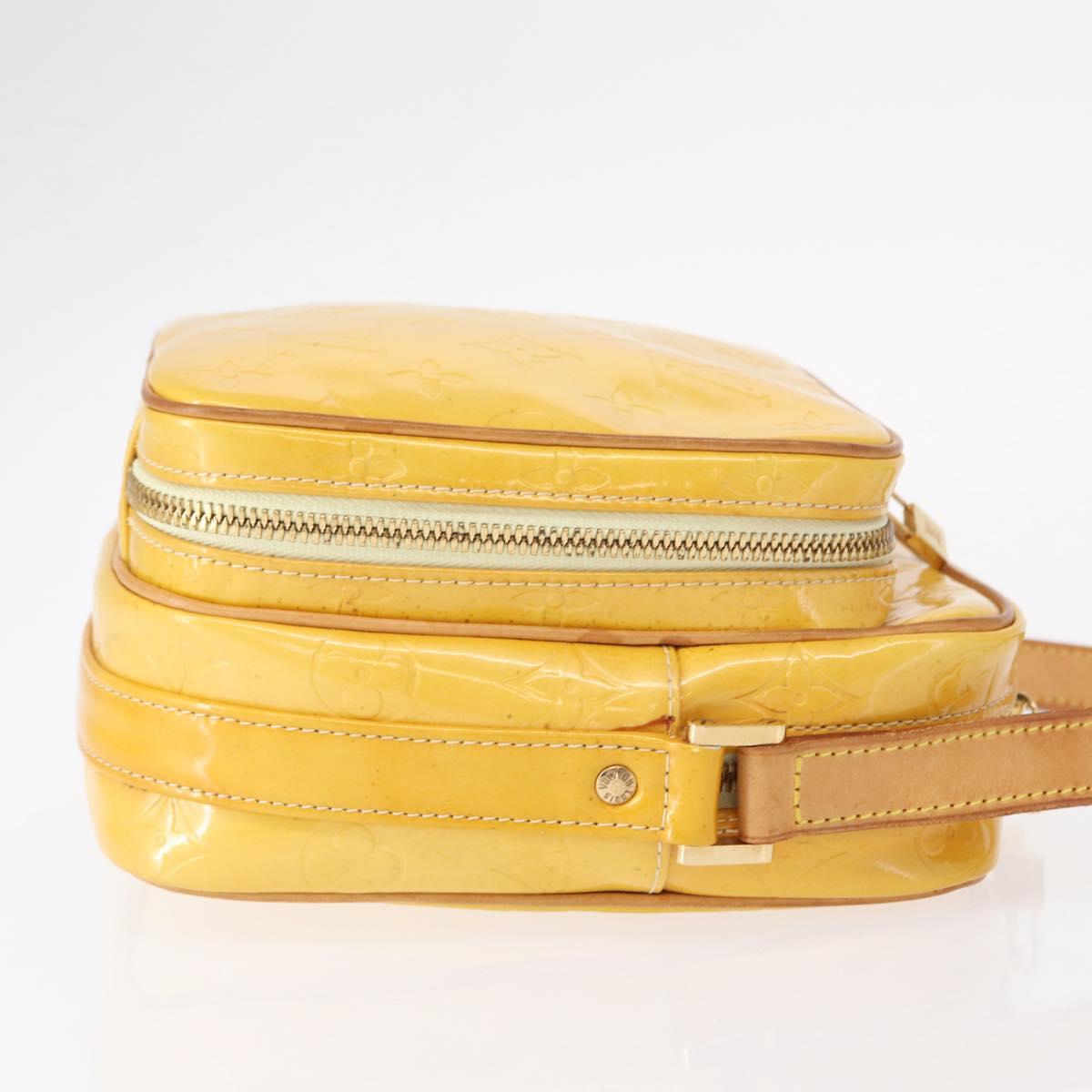 LOUIS VUITTON Monogram Vernis Wooster Bag Lime Yellow M91075 LV Auth 152753