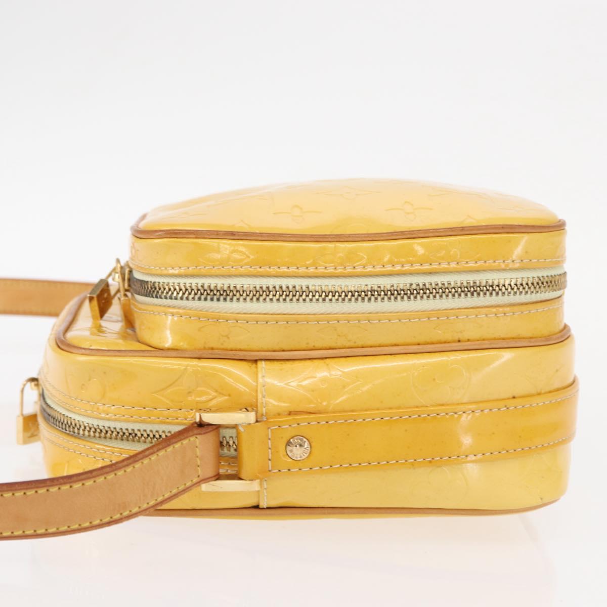 LOUIS VUITTON Monogram Vernis Wooster Bag Lime Yellow M91075 LV Auth 152753