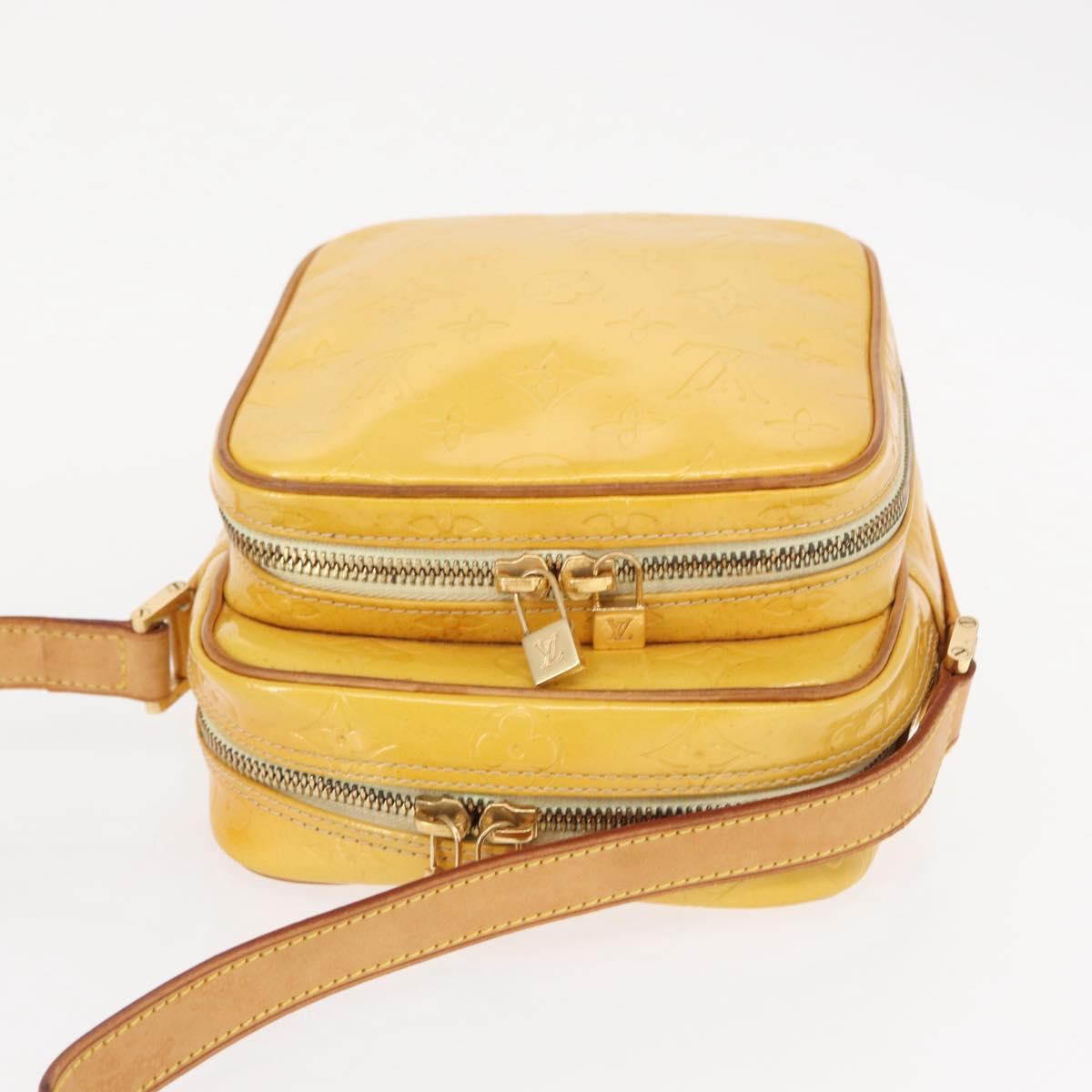 LOUIS VUITTON Monogram Vernis Wooster Bag Lime Yellow M91075 LV Auth 152753