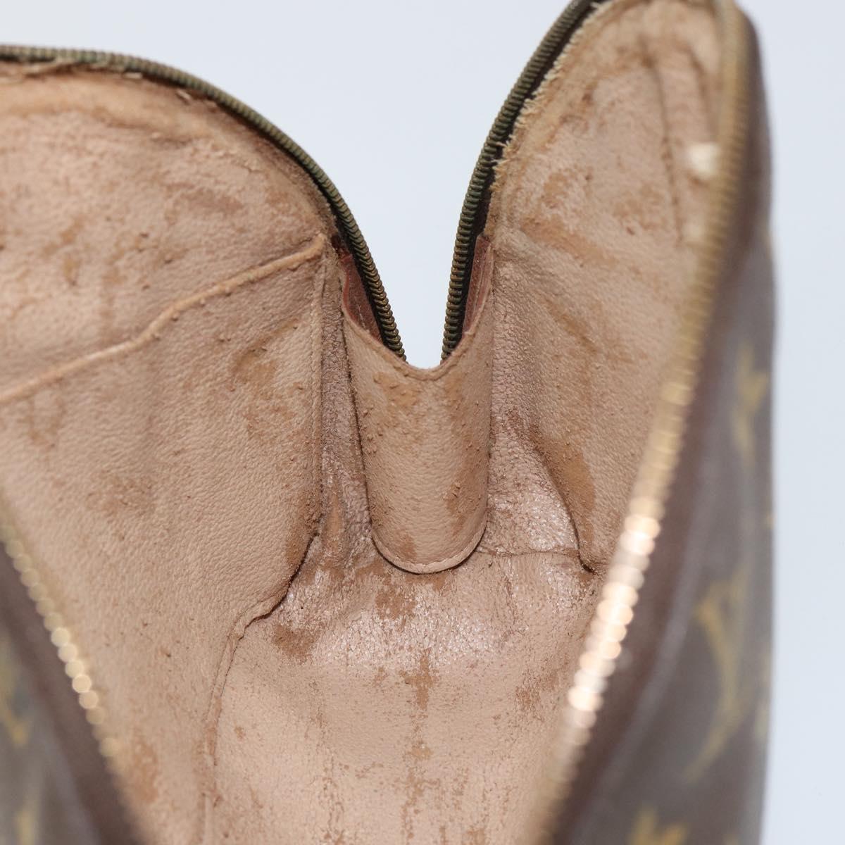 LOUIS VUITTON Monogram Trousse Demi Ronde Cosmetic Pouch M47520 LV Auth 152763