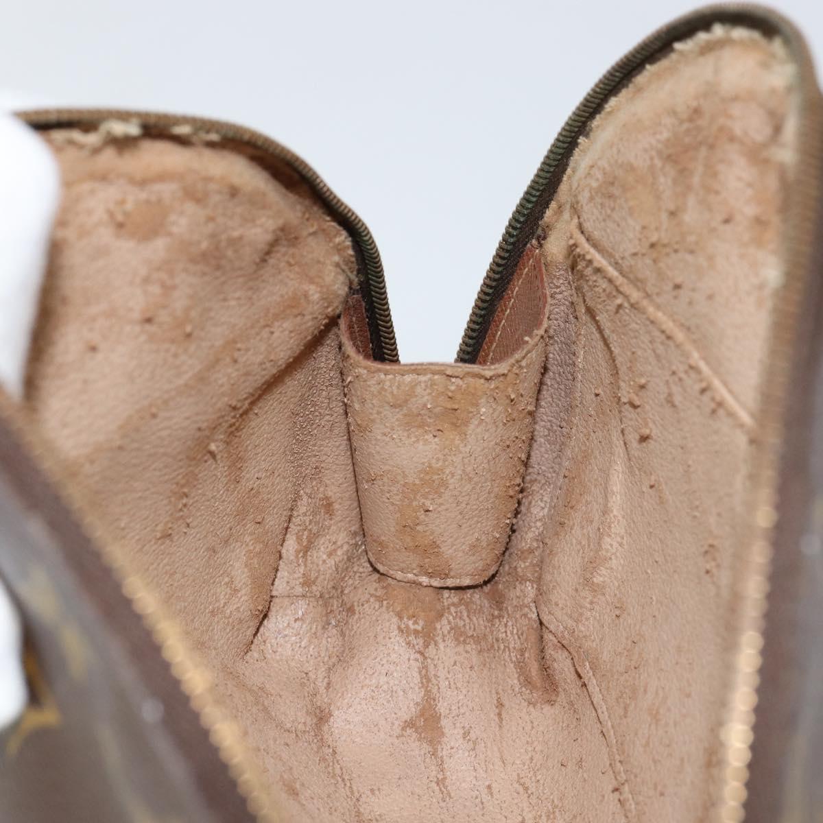 LOUIS VUITTON Monogram Trousse Demi Ronde Cosmetic Pouch M47520 LV Auth 152763