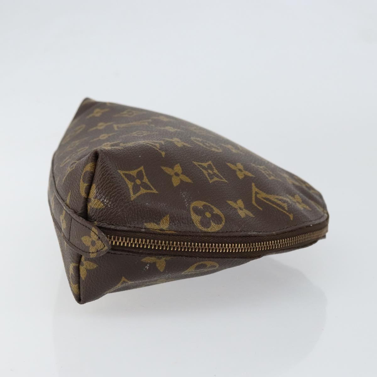 LOUIS VUITTON Monogram Trousse Demi Ronde Cosmetic Pouch M47520 LV Auth 152763