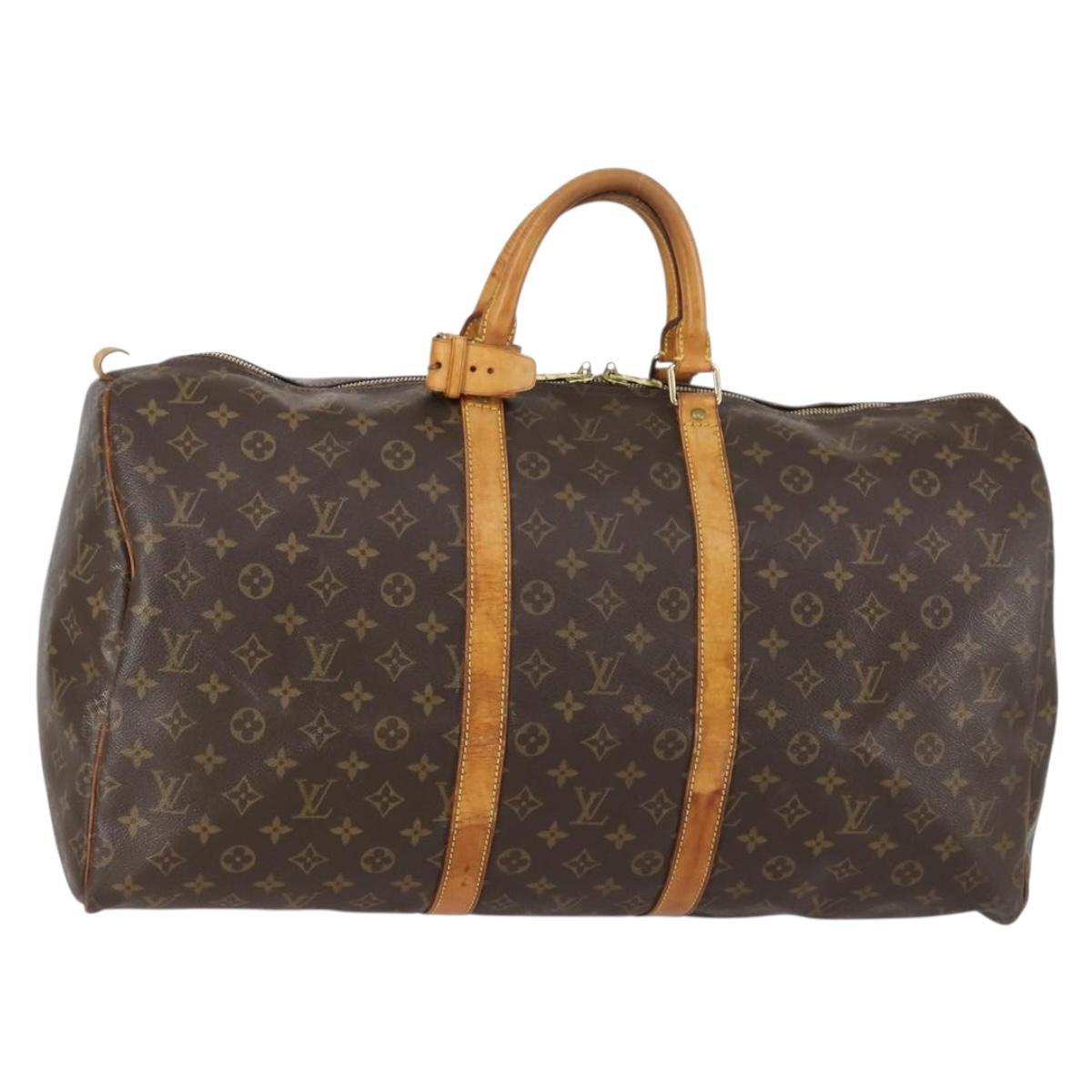 LOUIS VUITTON Monogram Keepall 55 Boston Bag M41424 LV Auth 152783
