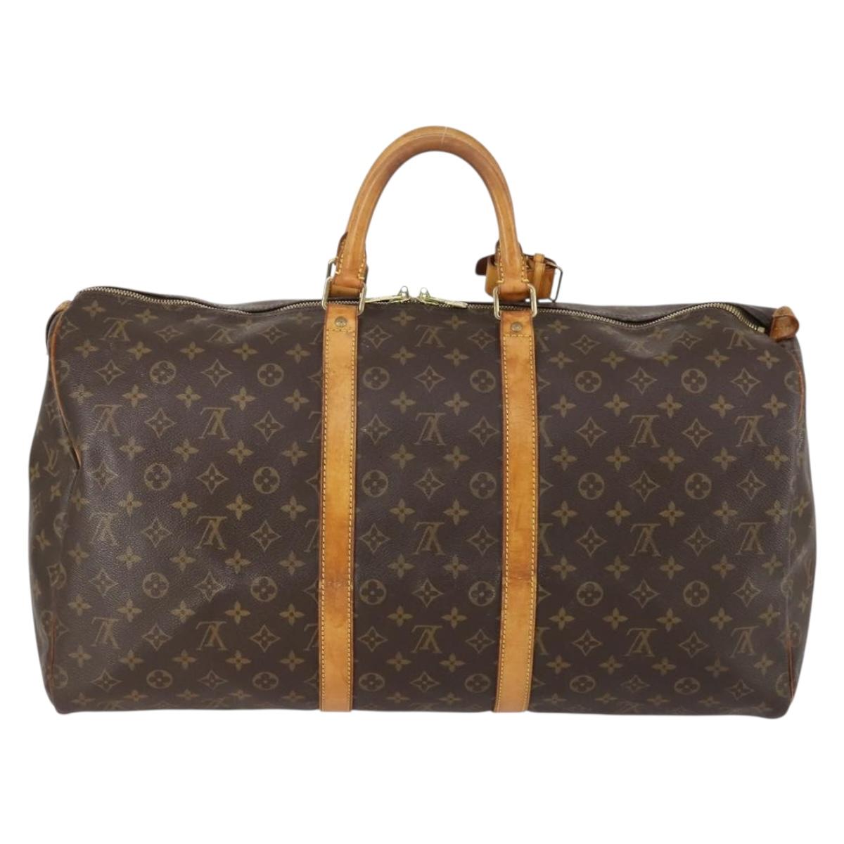 LOUIS VUITTON Monogram Keepall 55 Boston Bag M41424 LV Auth 152783