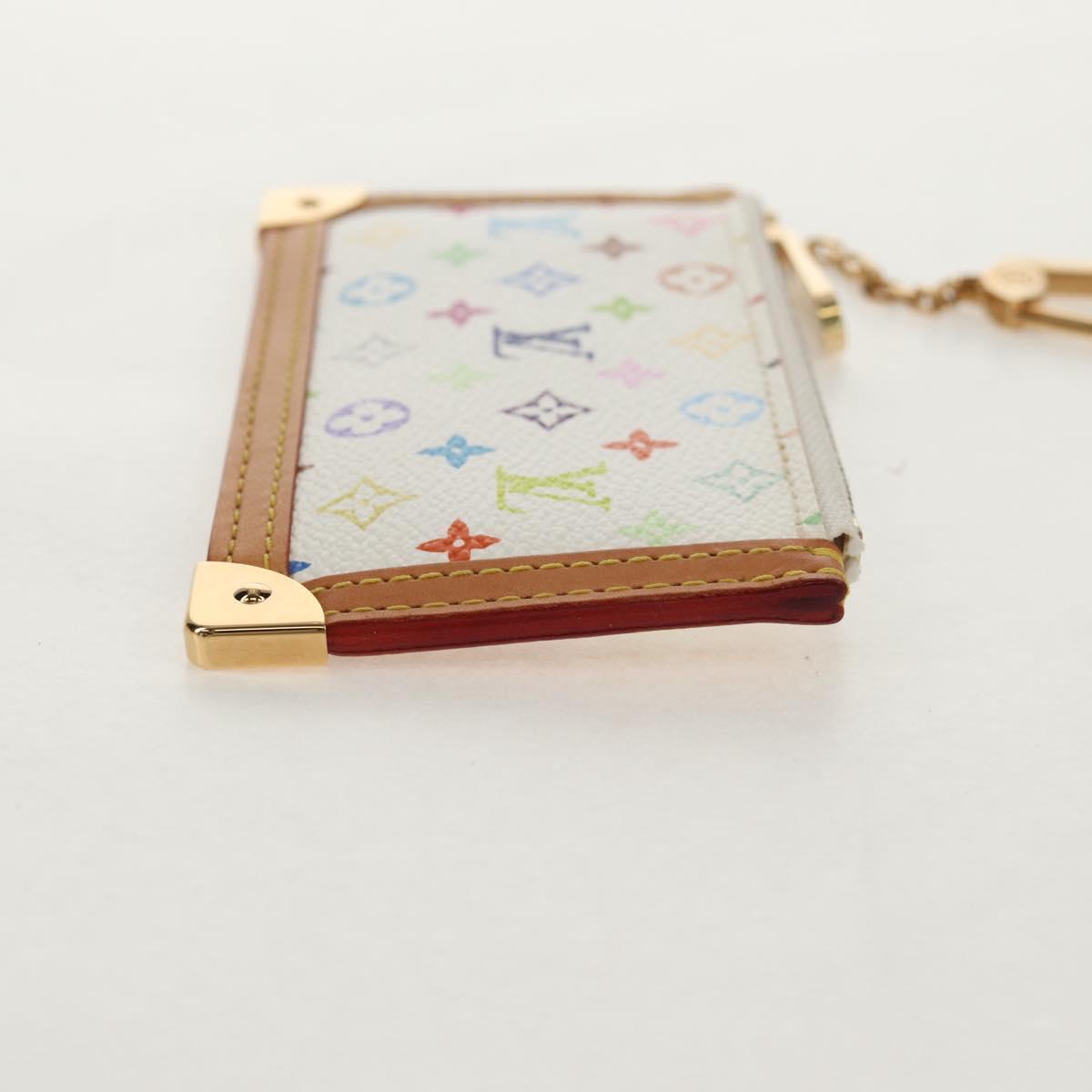LOUIS VUITTON Monogram Multicolor Pochette Cles Purse White M92655 Auth 152788V