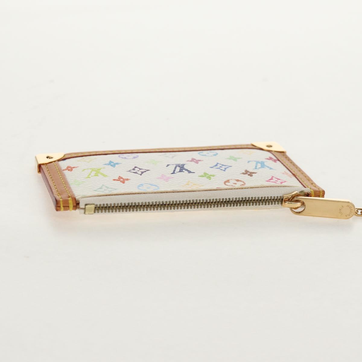 LOUIS VUITTON Monogram Multicolor Pochette Cles Purse White M92655 Auth 152788V