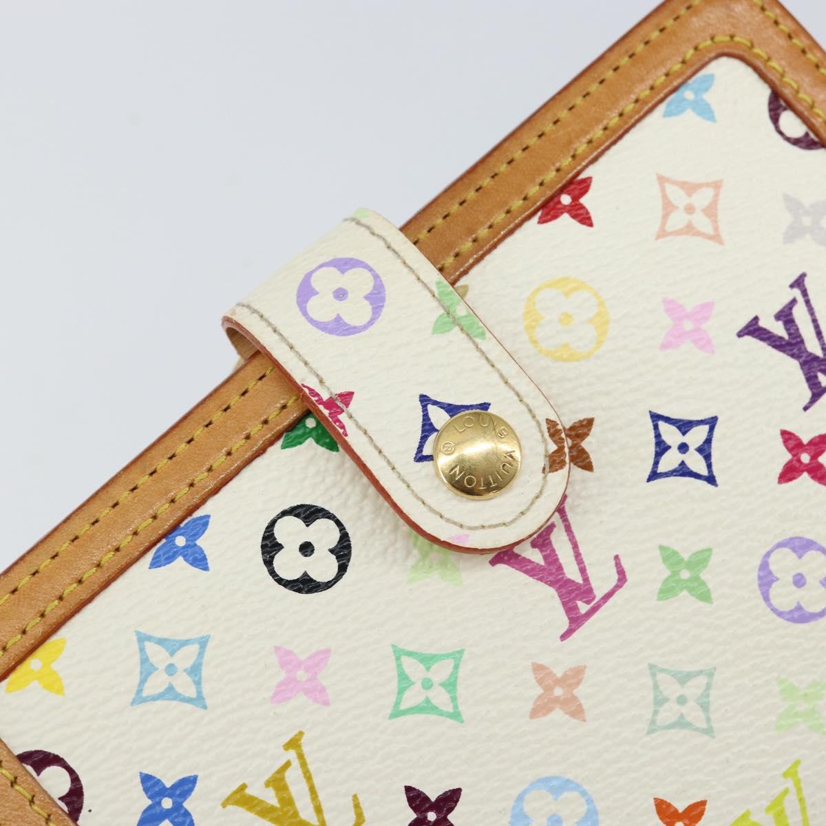 LOUIS VUITTON Multicolor Portefeuille Viennois Wallet White M92987 Auth 152793