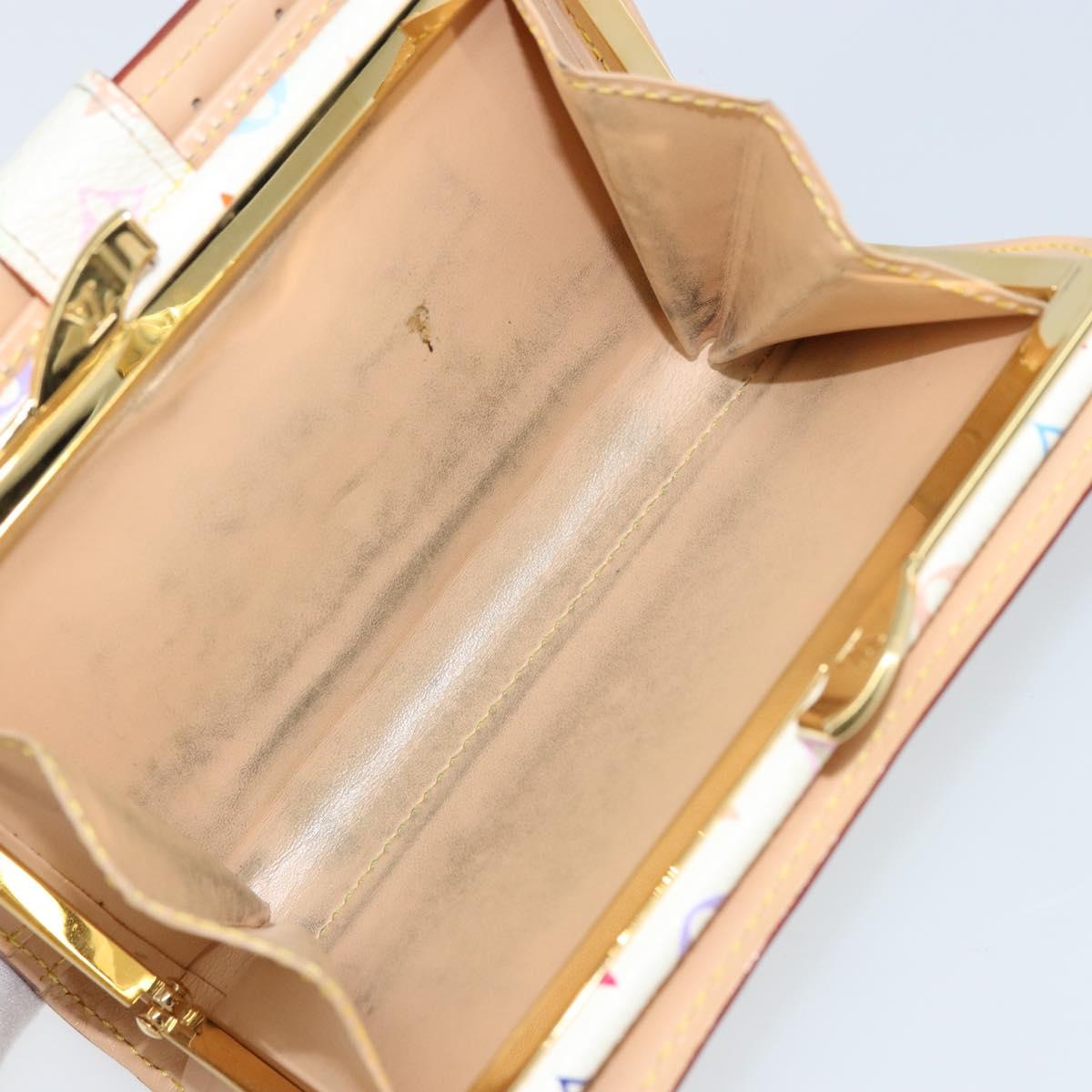 LOUIS VUITTON Multicolor Portefeuille Viennois Wallet White M92987 Auth 152793