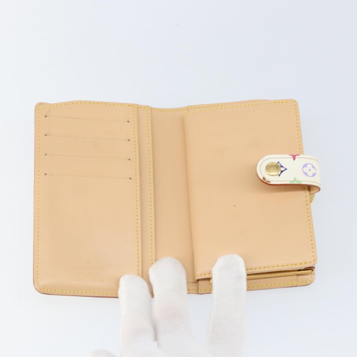 LOUIS VUITTON Multicolor Portefeuille Viennois Wallet White M92987 Auth 152793