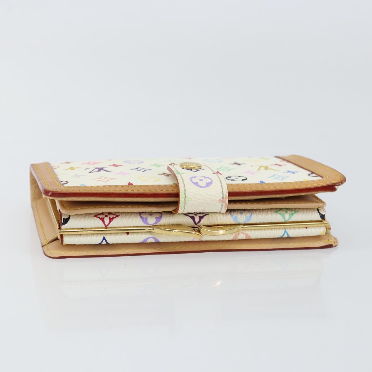 LOUIS VUITTON Multicolor Portefeuille Viennois Wallet White M92987 Auth 152793