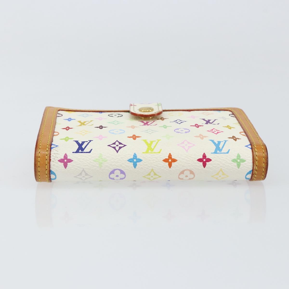LOUIS VUITTON Multicolor Portefeuille Viennois Wallet White M92987 Auth 152793