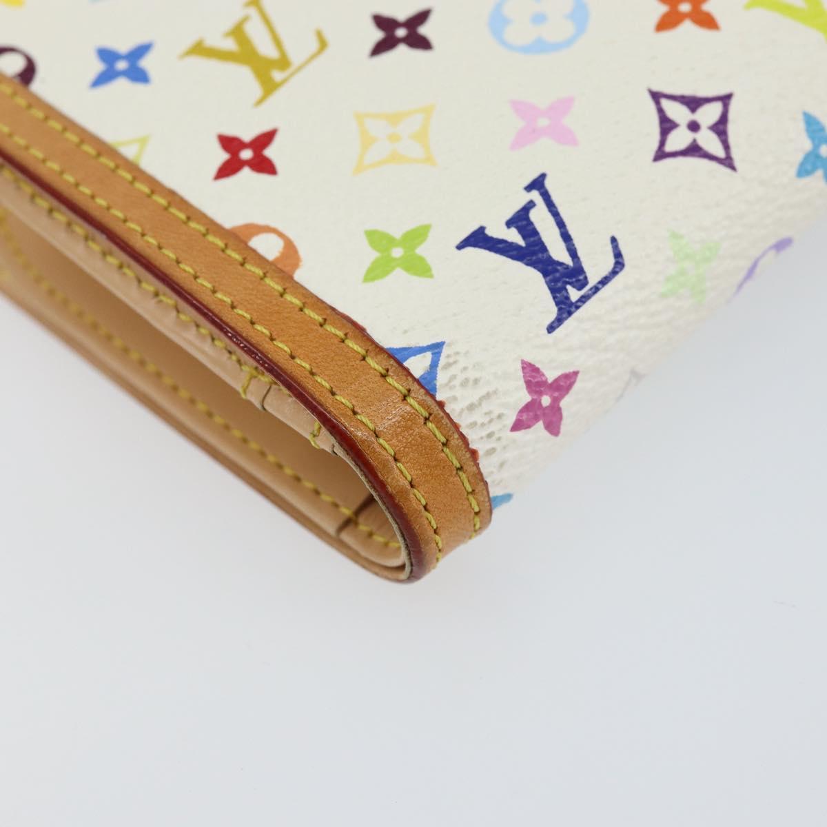 LOUIS VUITTON Multicolor Portefeuille Viennois Wallet White M92987 Auth 152793
