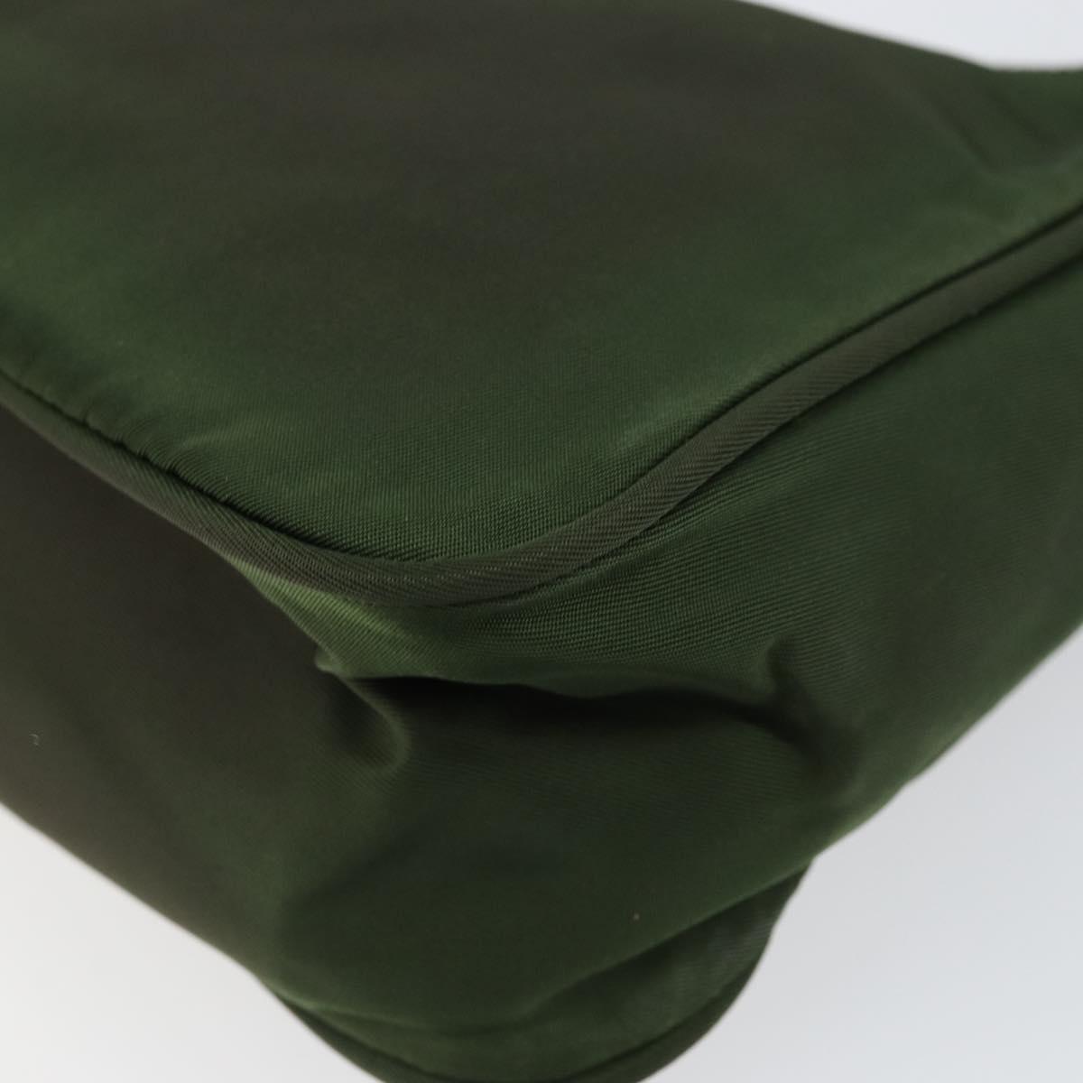 PRADA Hand Bag Nylon Green Auth 152801