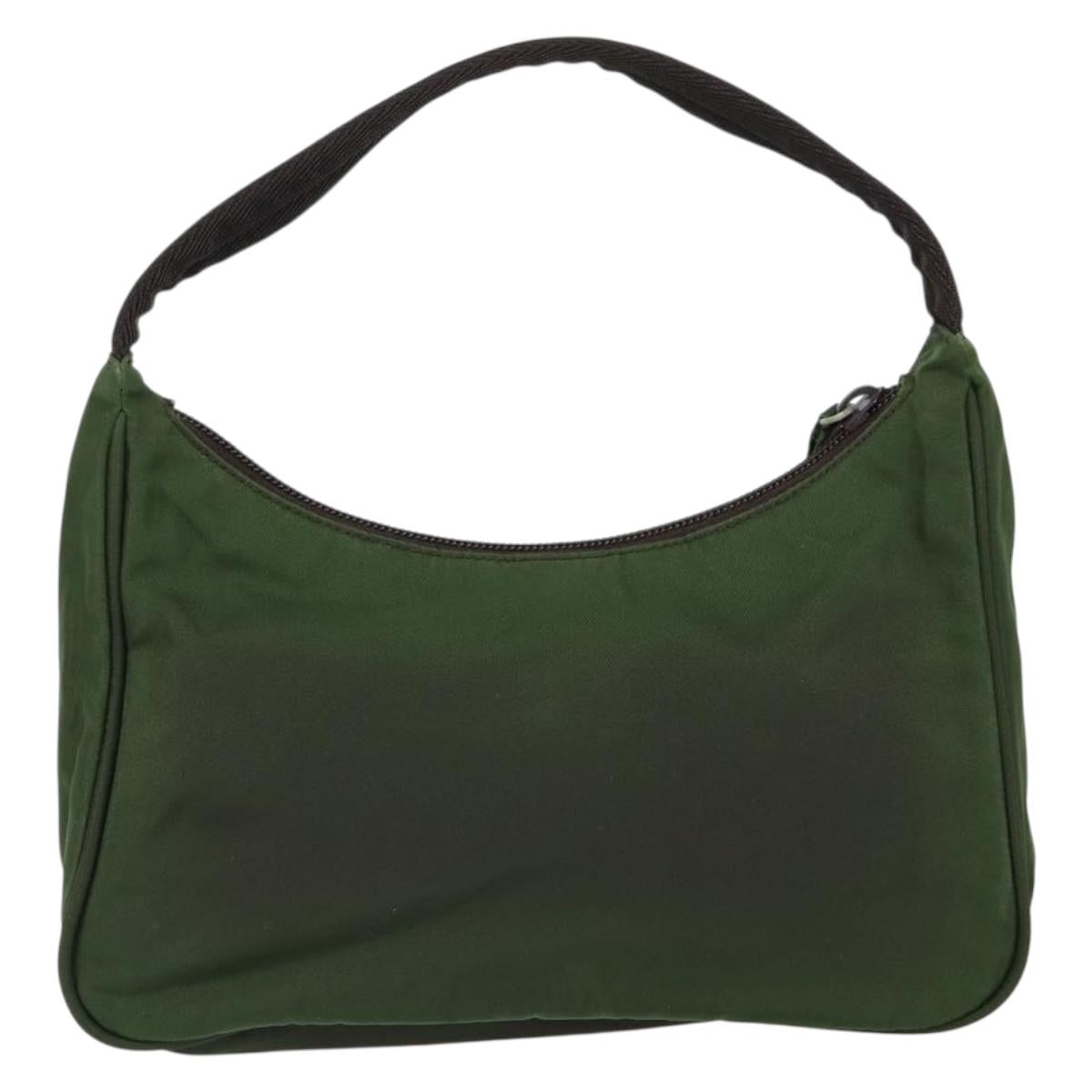 PRADA Hand Bag Nylon Green Auth 152801