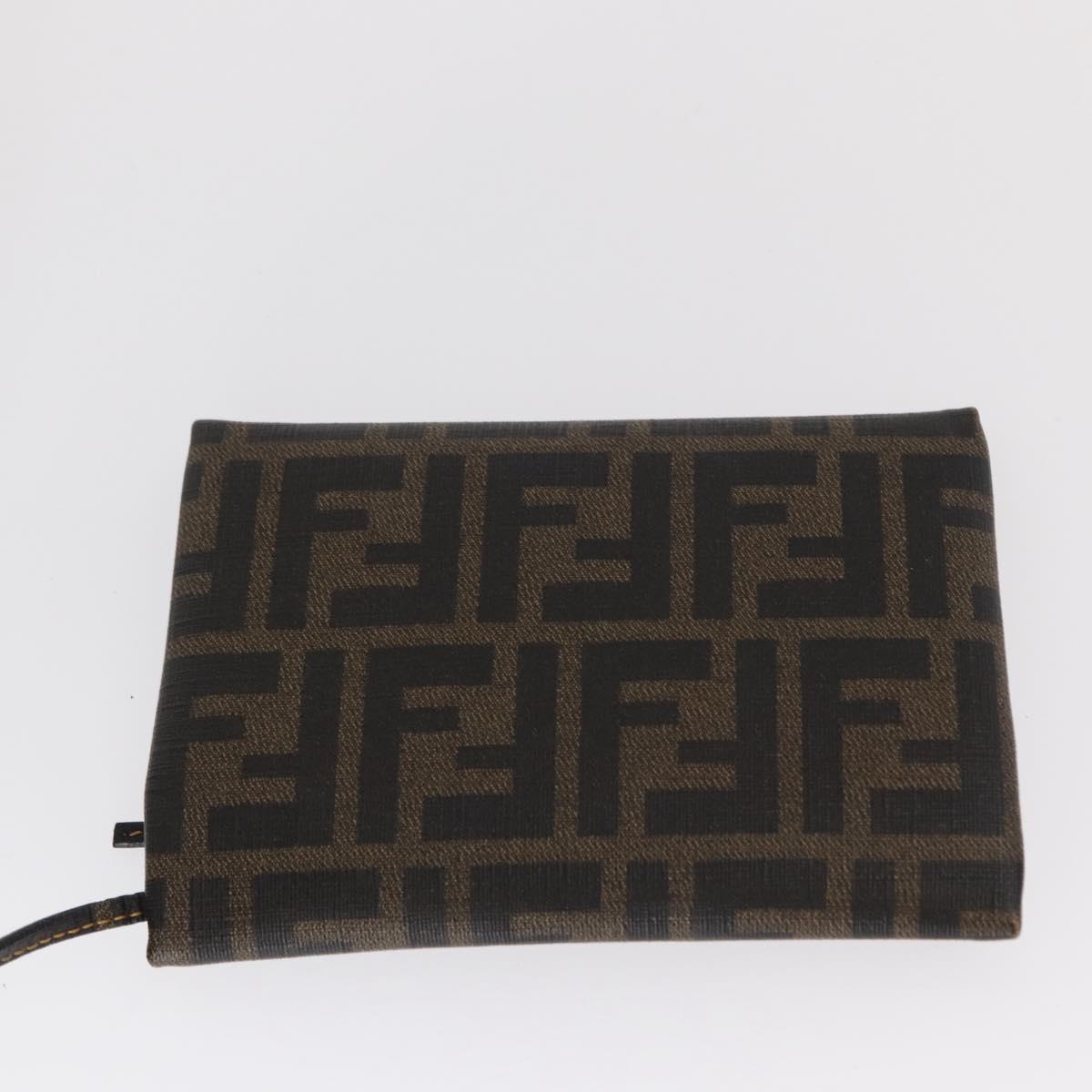 FENDI Mesh Zucca Canvas Tote Bag Black Brown Auth 152820