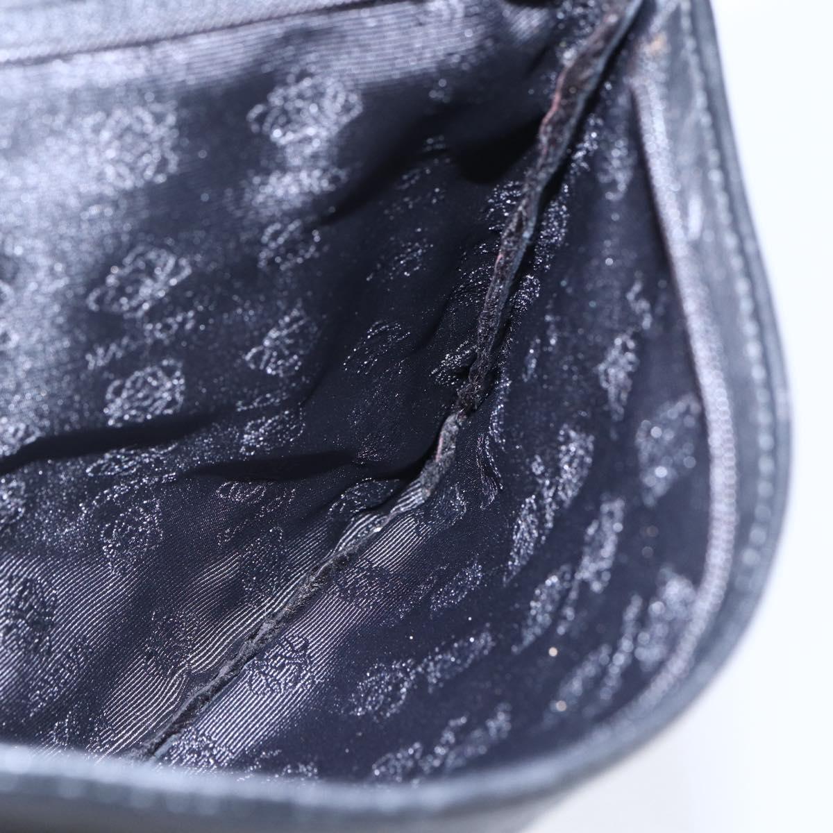 LOEWE Pouch Leather Black Gold Auth 152829