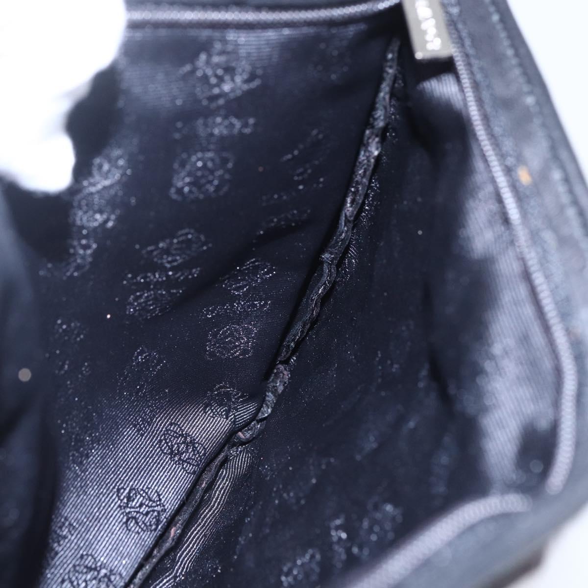 LOEWE Pouch Leather Black Gold Auth 152829