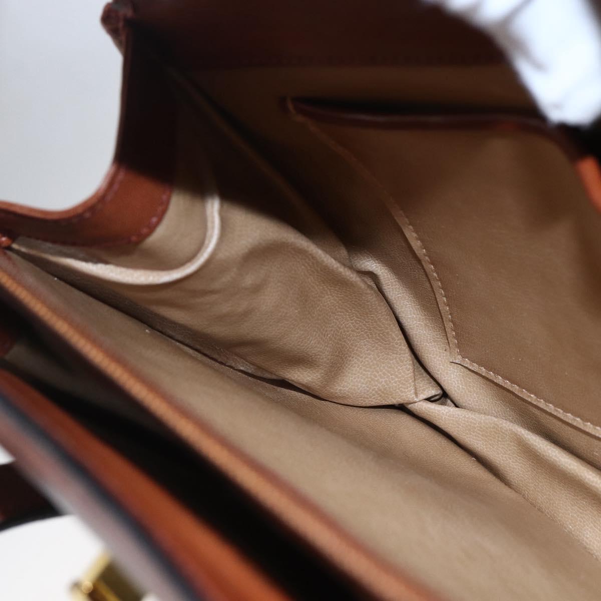 CELINE Hand Bag Leather Black Gold Auth 152849