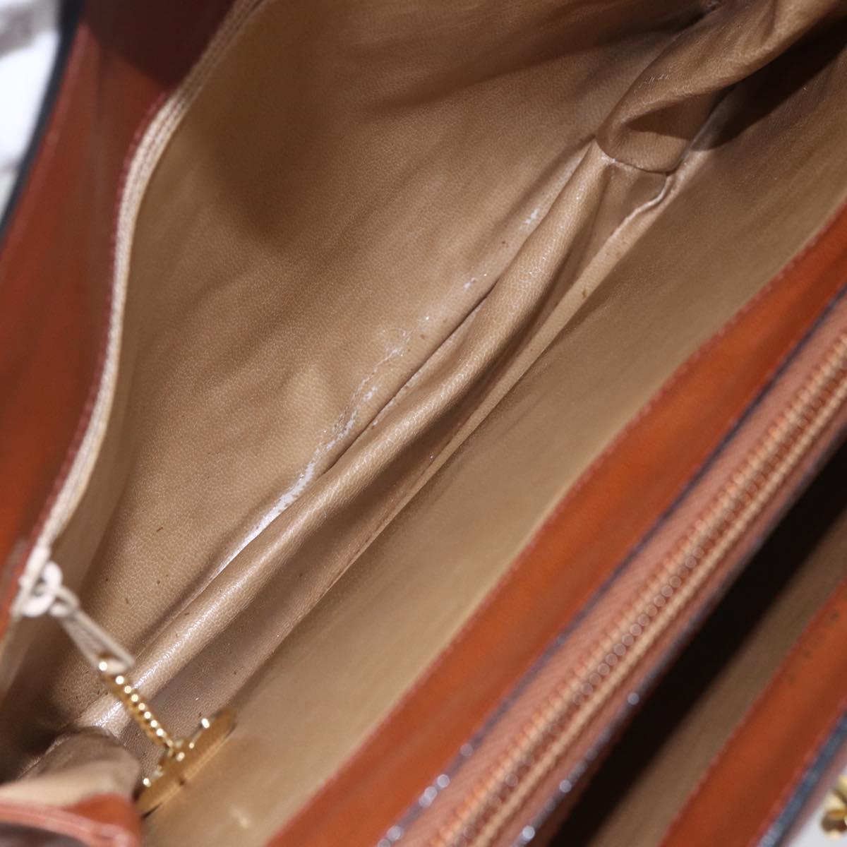 CELINE Hand Bag Leather Black Gold Auth 152849