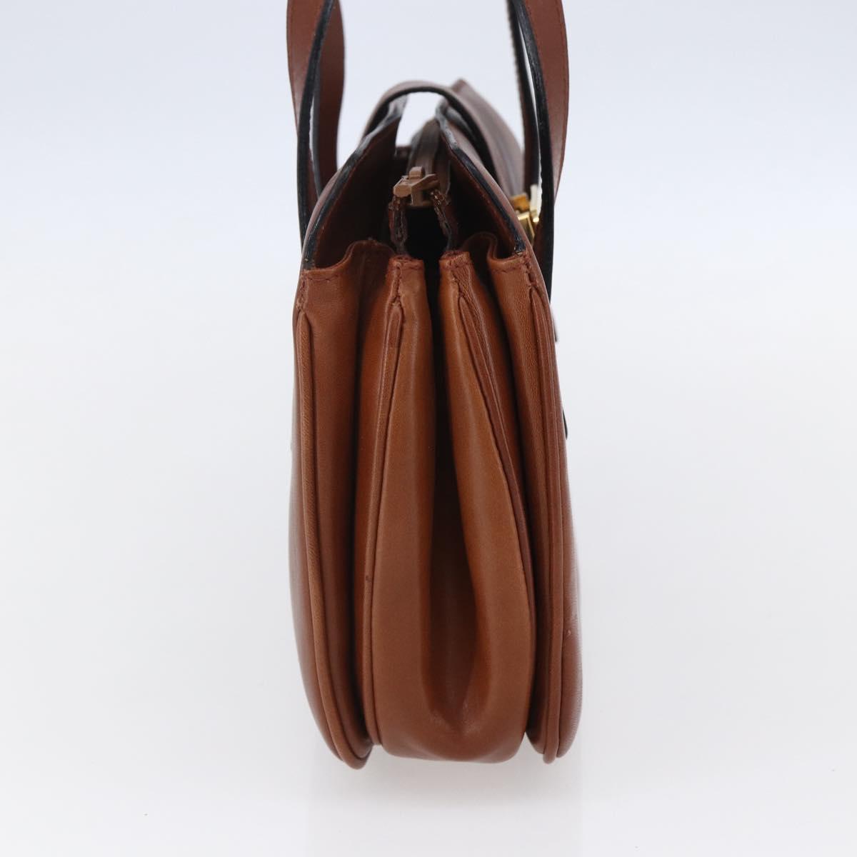 CELINE Hand Bag Leather Black Gold Auth 152849