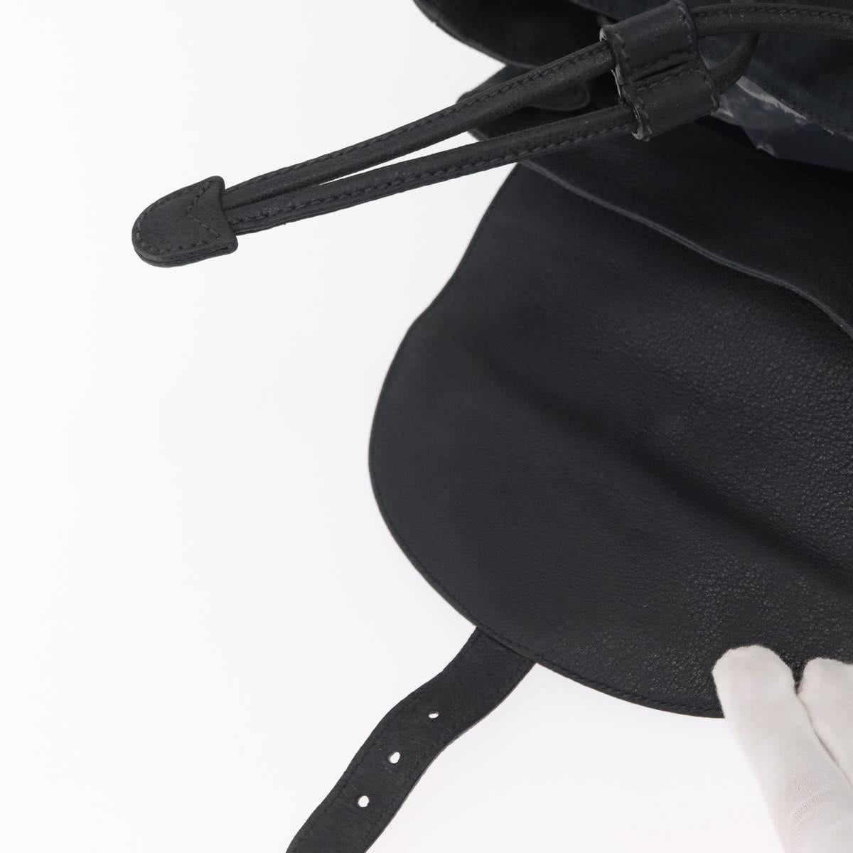 GUCCI Bamboo Backpack Suede Navy Gold 003 2058 0016 Auth 152850