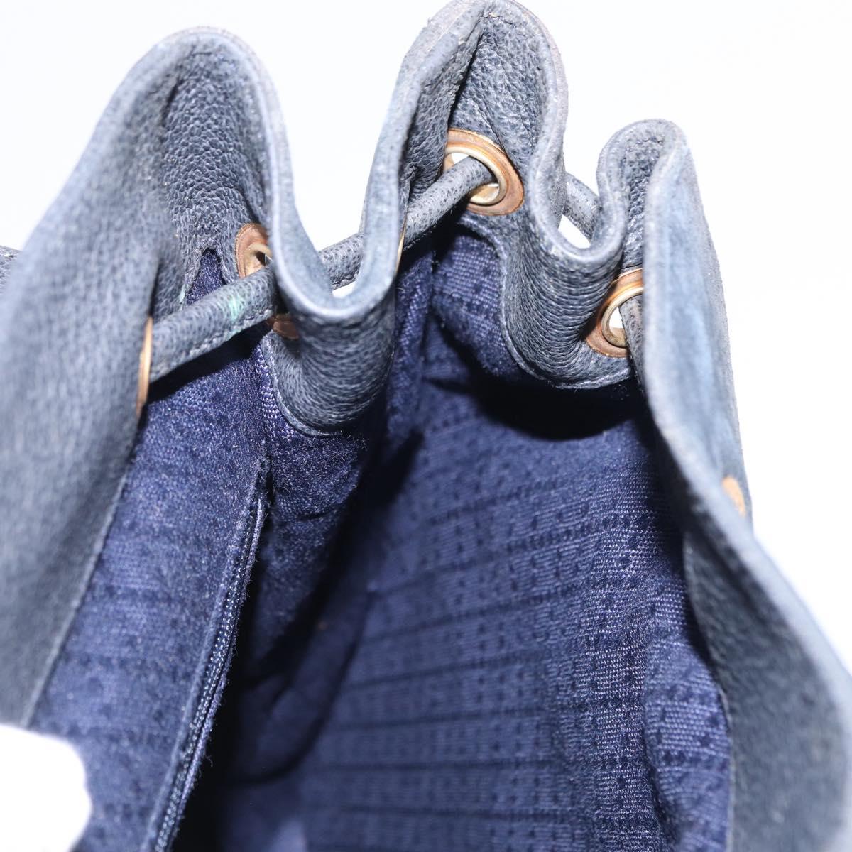 GUCCI Bamboo Backpack Suede Navy Gold 003 2058 0016 Auth 152850