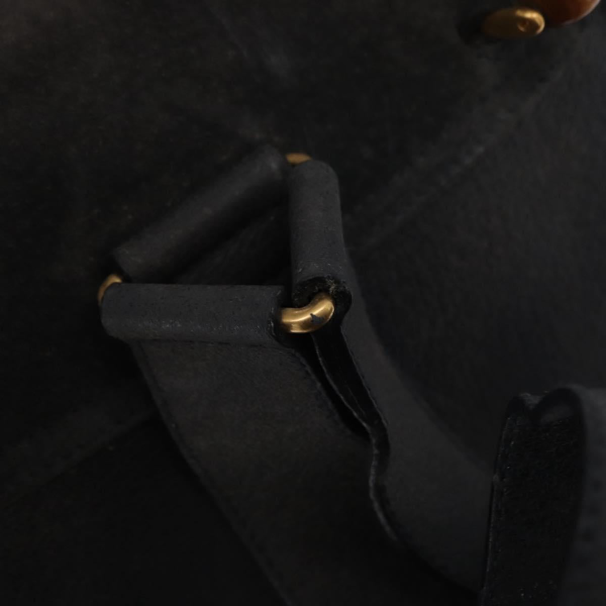 GUCCI Bamboo Backpack Suede Navy Gold 003 2058 0016 Auth 152850