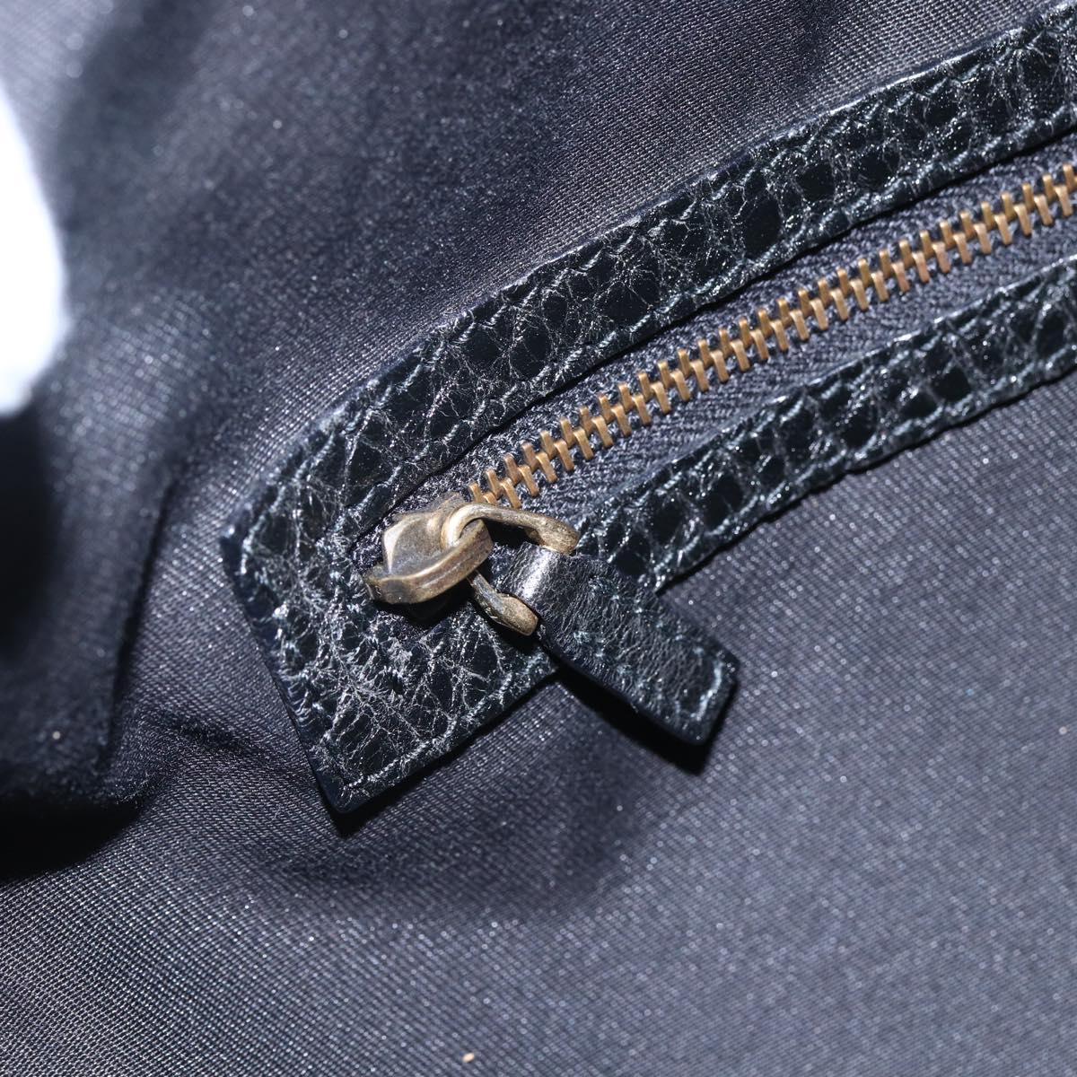 GUCCI Interlocking Shoulder Bag Leather Black Gold 223951 Auth 152851