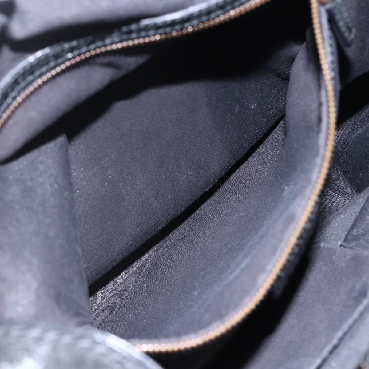 GUCCI Interlocking Shoulder Bag Leather Black Gold 223951 Auth 152851