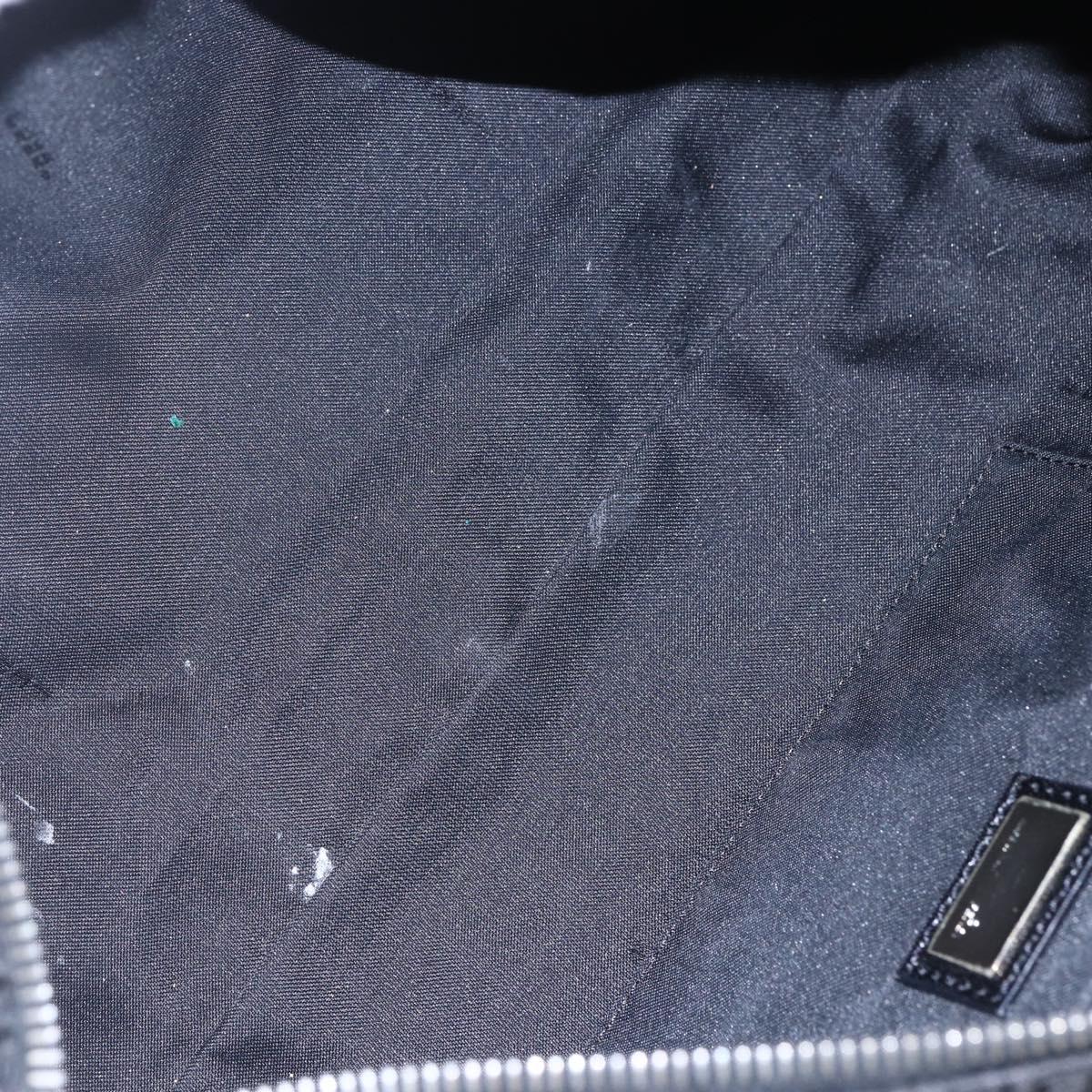 FENDI Zucchino Canvas Hand Bag Black Silver Auth 152852