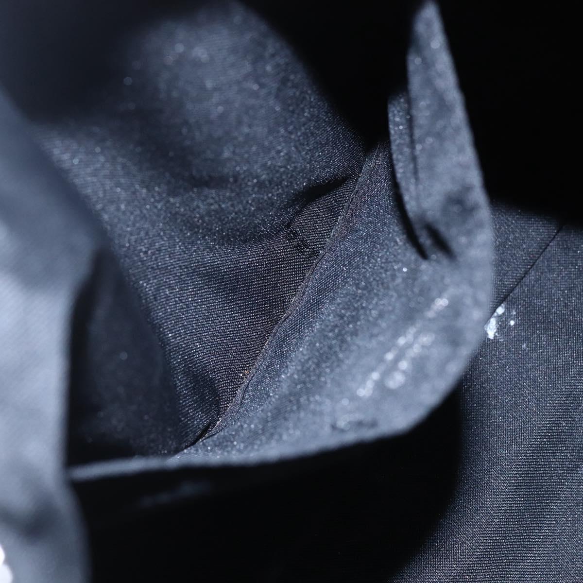 FENDI Zucchino Canvas Hand Bag Black Silver Auth 152852