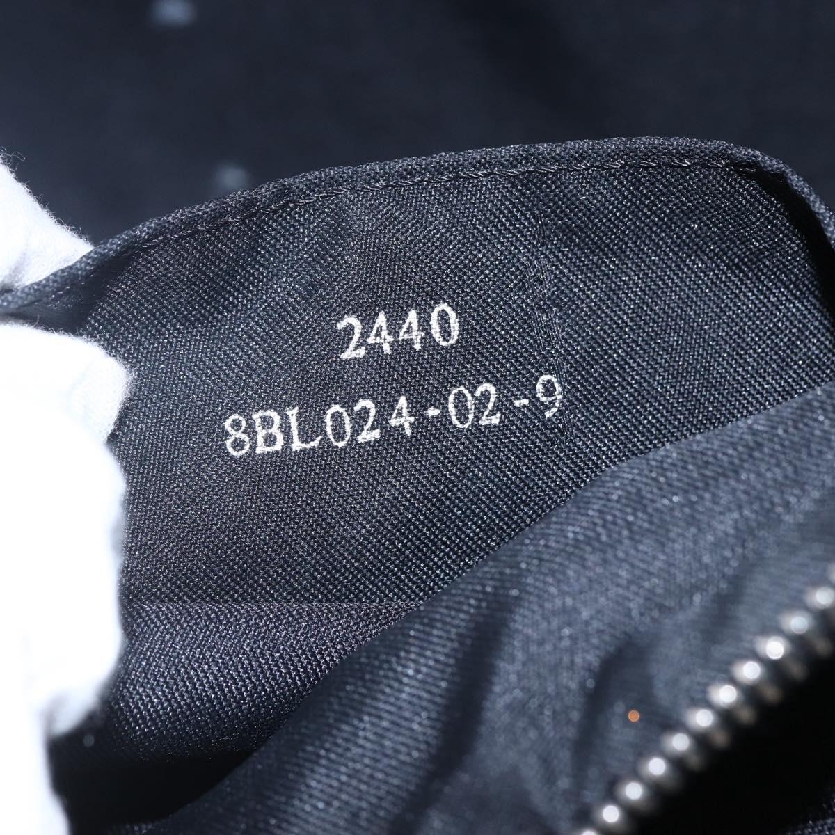 FENDI Zucchino Canvas Hand Bag Black Silver Auth 152852