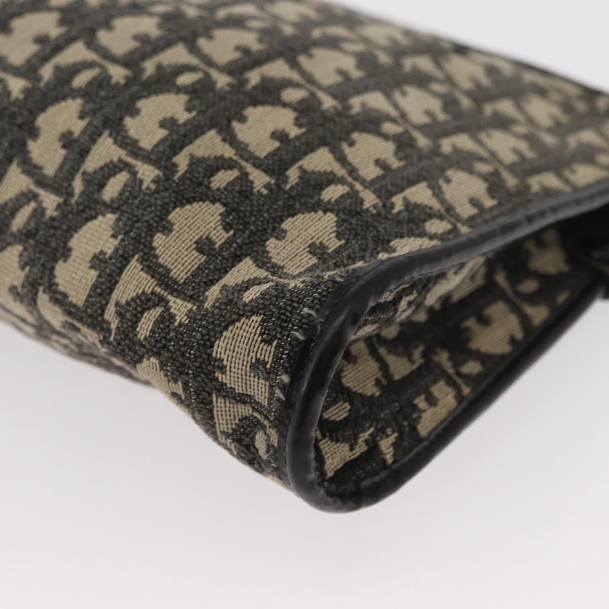 Christian Dior Trotter Canvas Shoulder Bag Black Silver Auth 152860