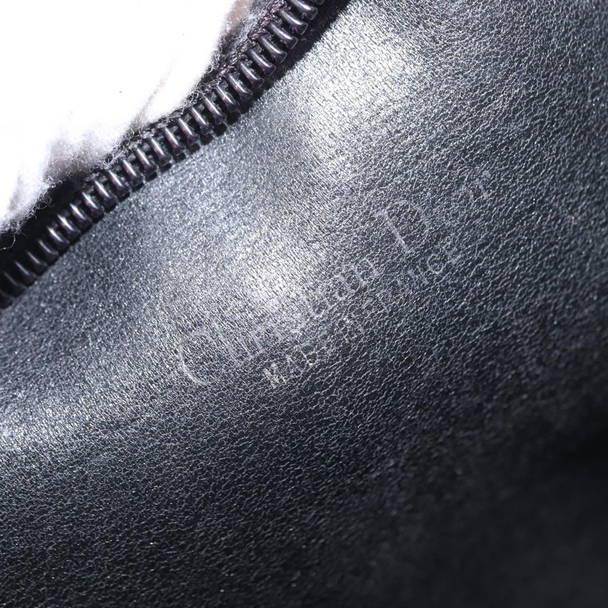 Christian Dior Trotter Canvas Shoulder Bag Black Silver Auth 152860