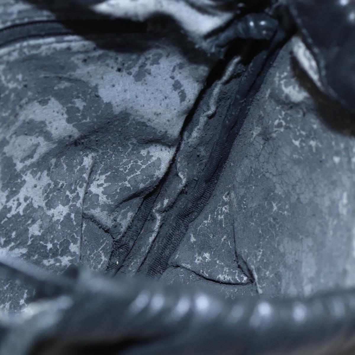 LOEWE Anagram Shoulder Bag Leather Black Silver Auth 152861