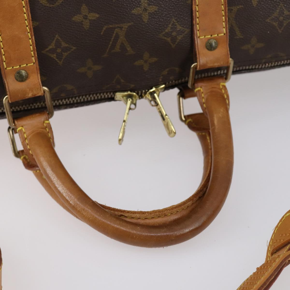 LOUIS VUITTON Monogram Keepall Bandouliere 55 Boston Bag M41414 LV Auth 152867