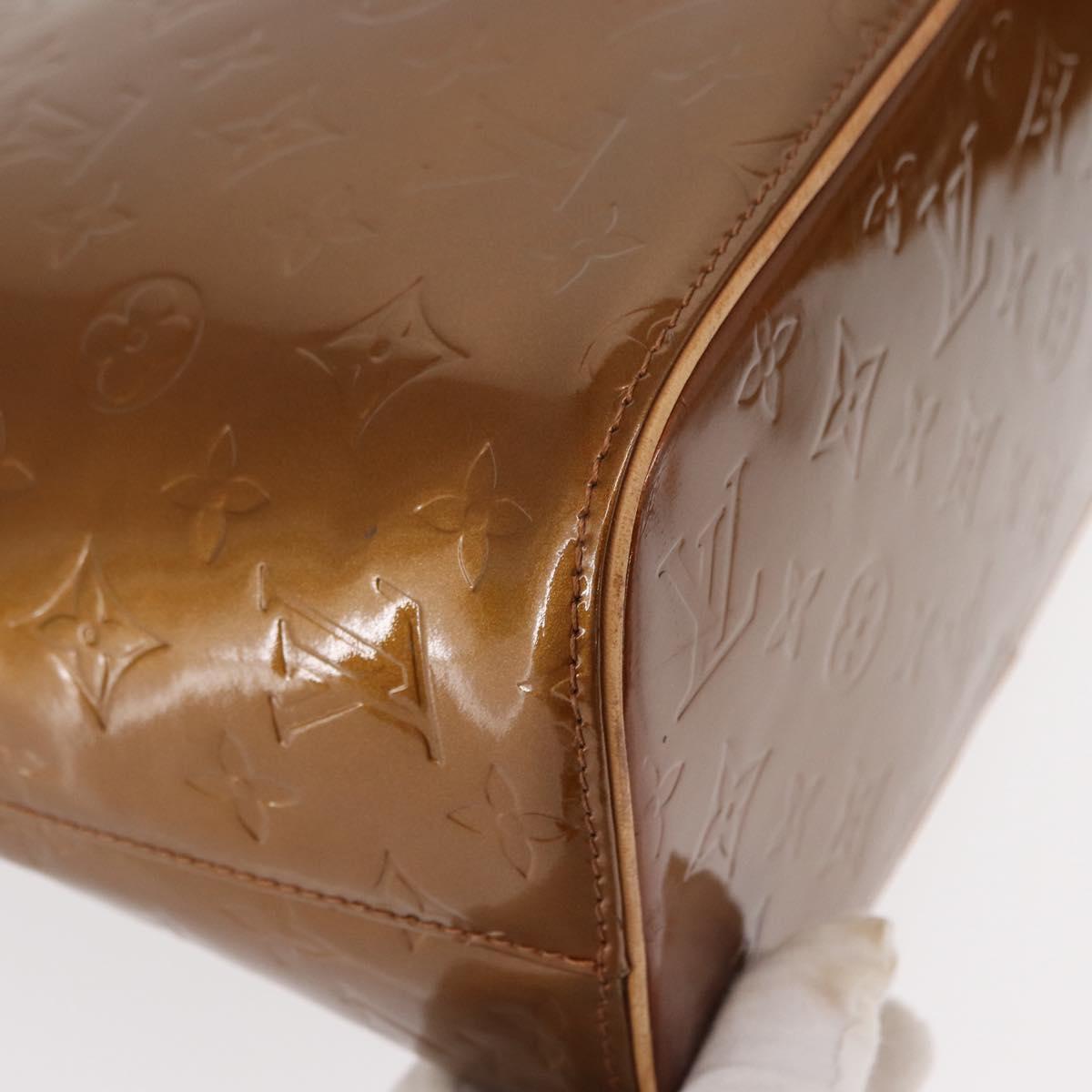 LOUIS VUITTON Monogram Vernis Houston Hand Bag Bronze M91122 LV Auth 152873