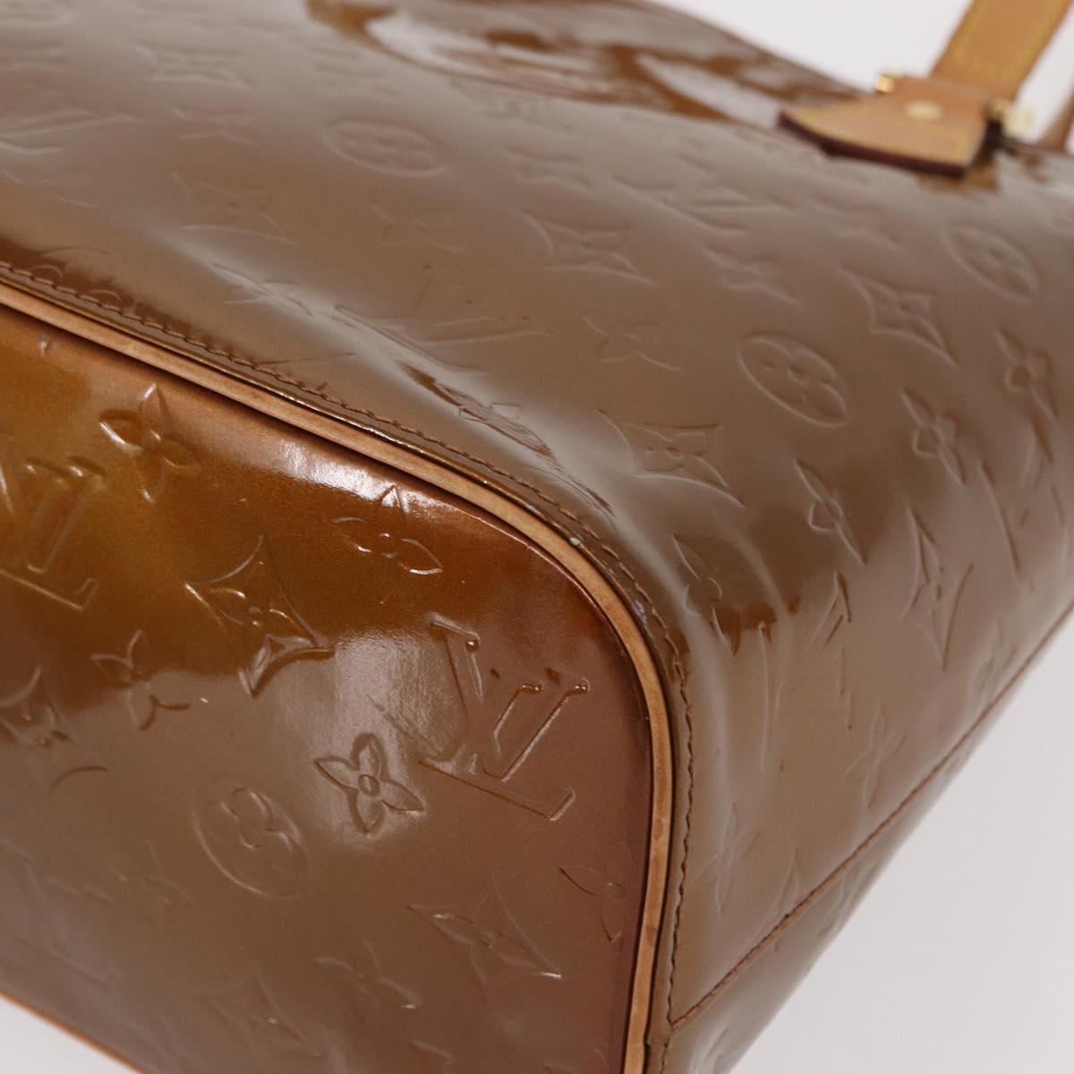 LOUIS VUITTON Monogram Vernis Houston Hand Bag Bronze M91122 LV Auth 152873
