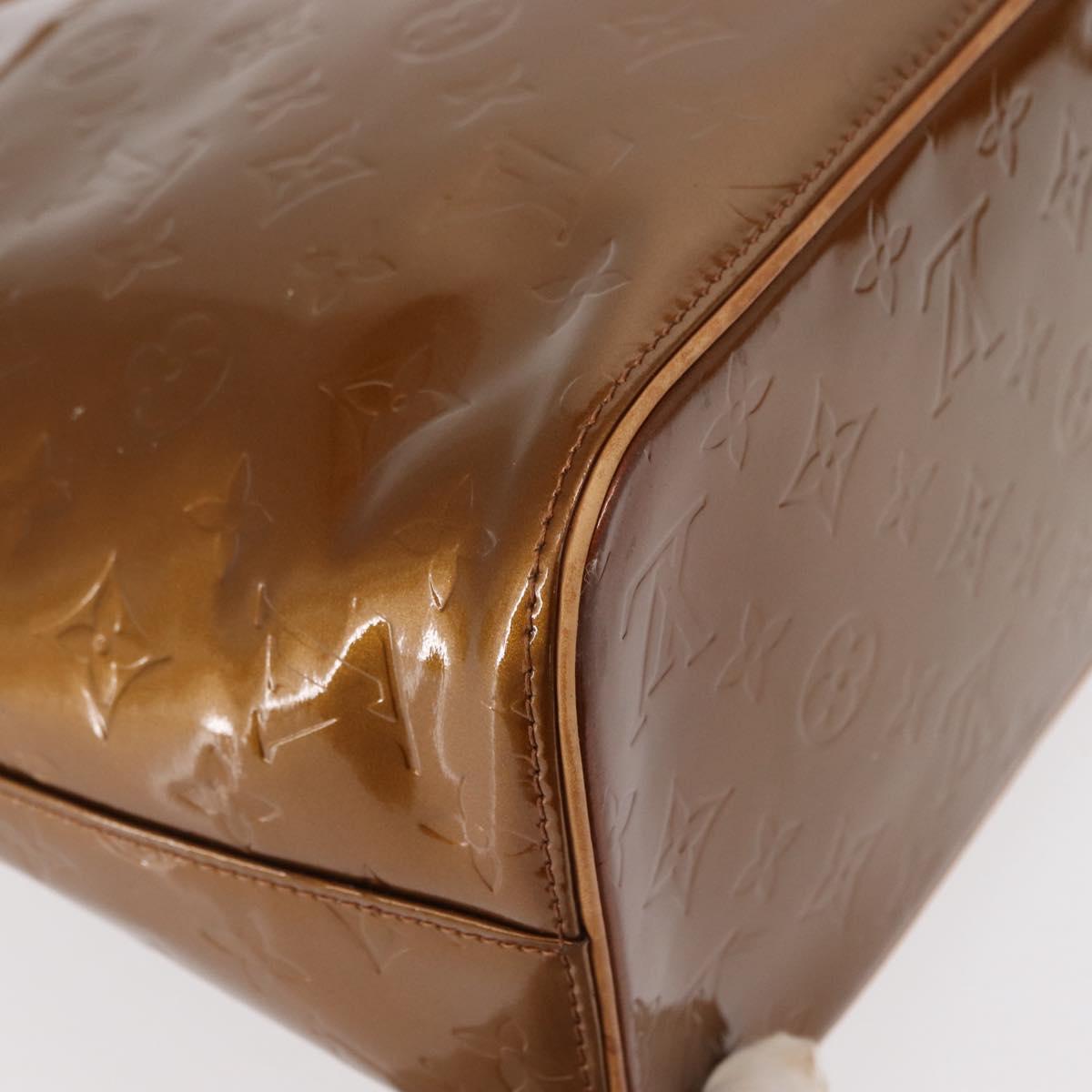 LOUIS VUITTON Monogram Vernis Houston Hand Bag Bronze M91122 LV Auth 152873