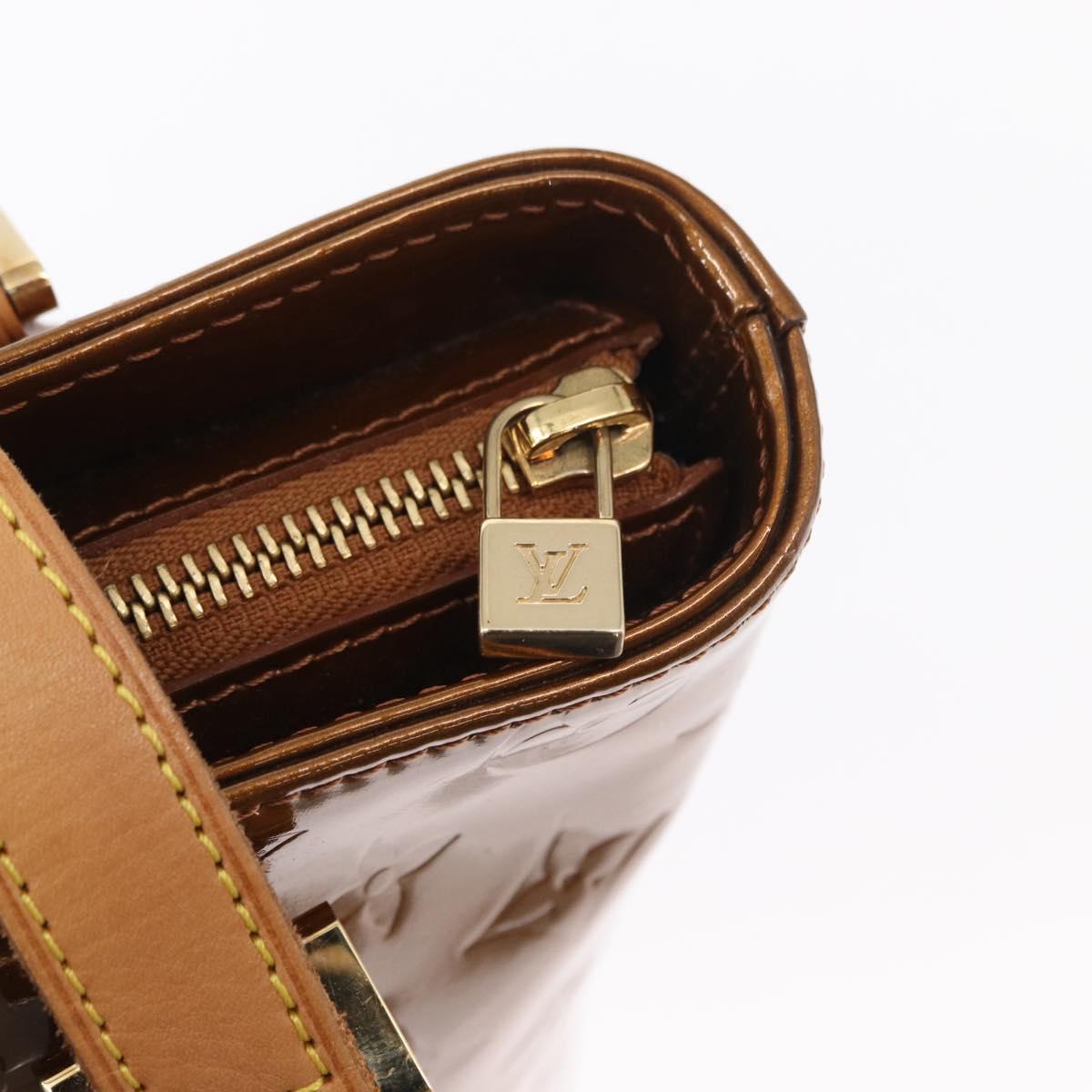 LOUIS VUITTON Monogram Vernis Houston Hand Bag Bronze M91122 LV Auth 152873