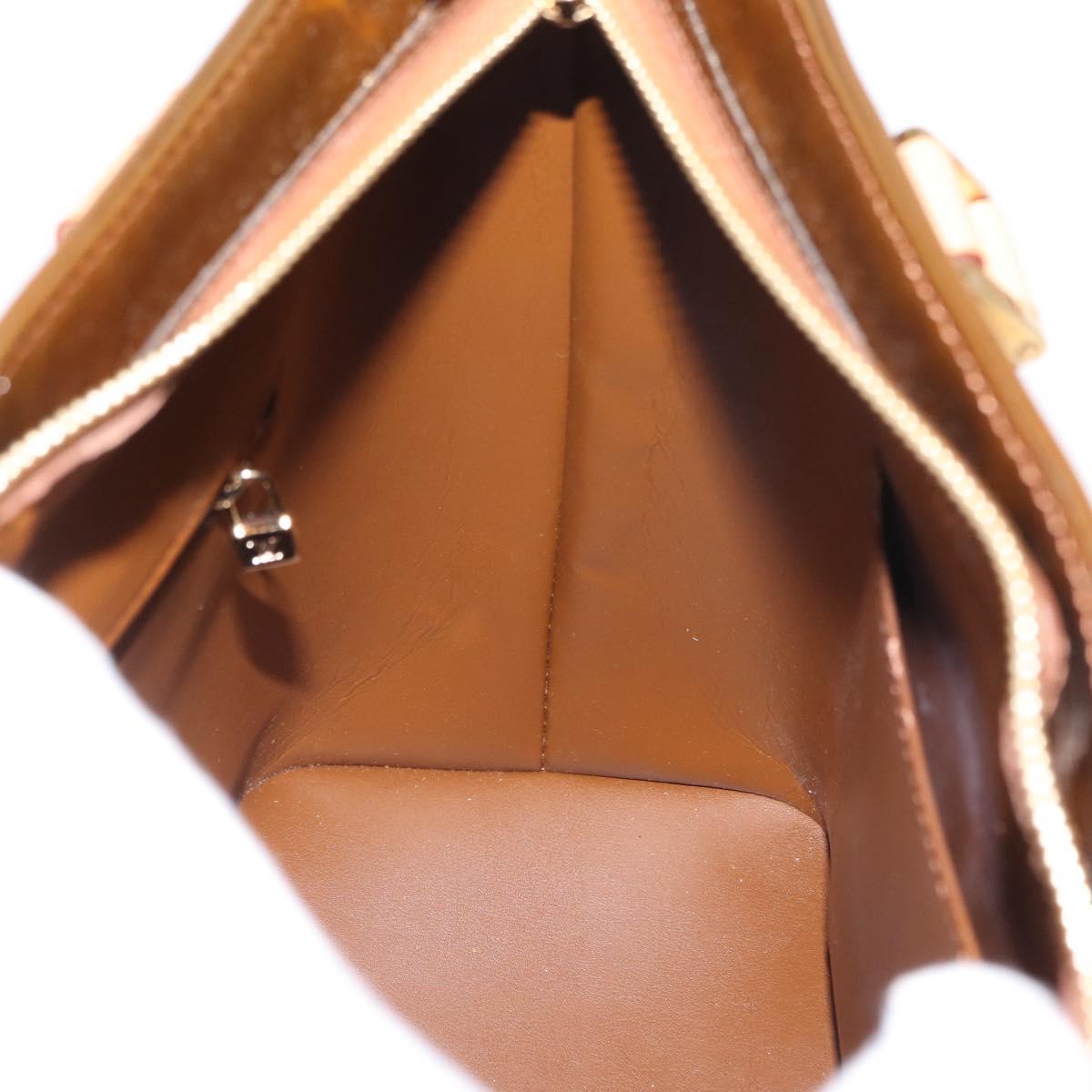 LOUIS VUITTON Monogram Vernis Houston Hand Bag Bronze M91122 LV Auth 152873