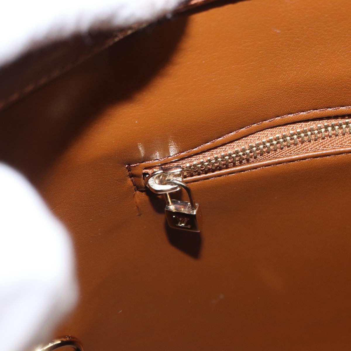 LOUIS VUITTON Monogram Vernis Houston Hand Bag Bronze M91122 LV Auth 152873