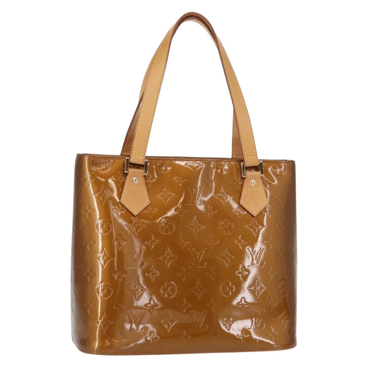 LOUIS VUITTON Monogram Vernis Houston Hand Bag Bronze M91122 LV Auth 152873