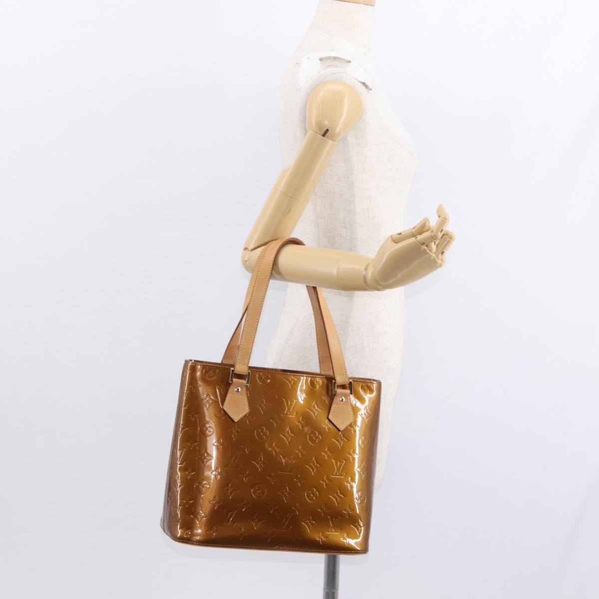 LOUIS VUITTON Monogram Vernis Houston Hand Bag Bronze M91122 LV Auth 152873